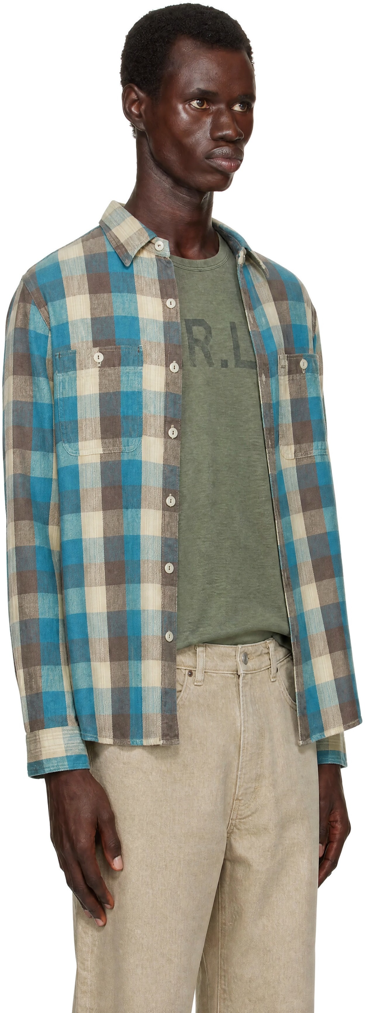 RRL - Blue & White Check Shirt