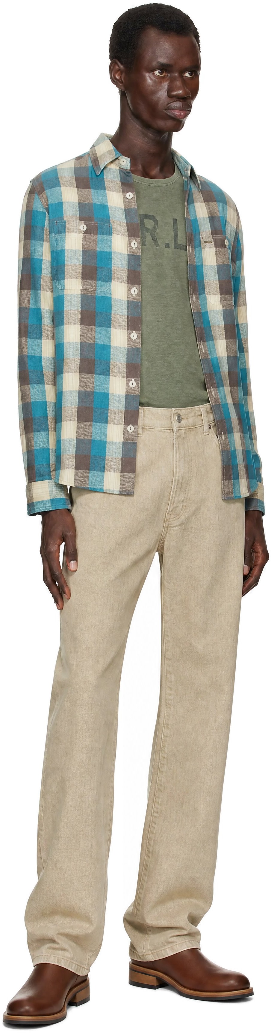 RRL - Blue & White Check Shirt