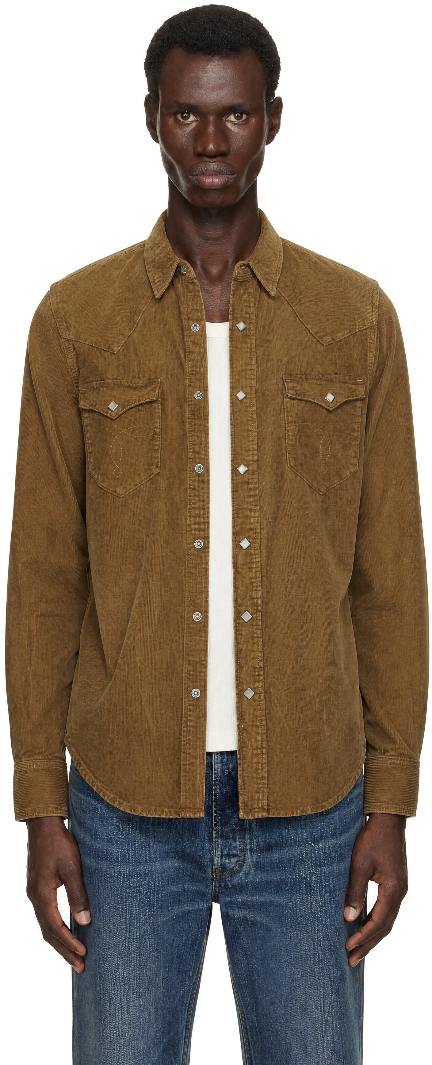 RRL - 탠 코듀로이 셔츠