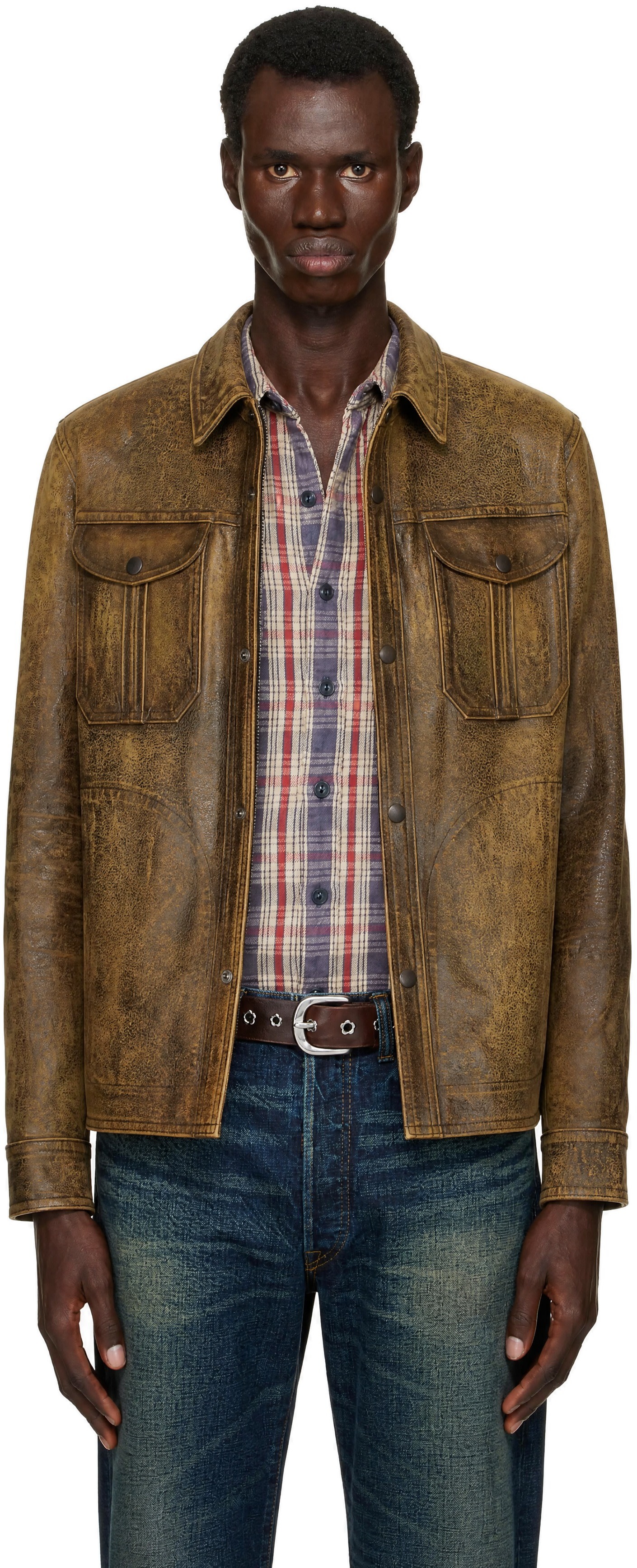 RRL - Brown Sheepskin Motor Jacket