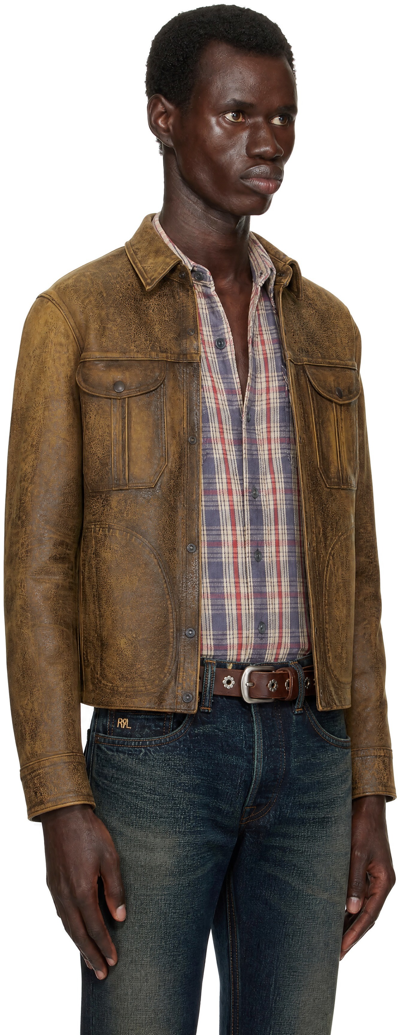 RRL - Brown Sheepskin Motor Jacket