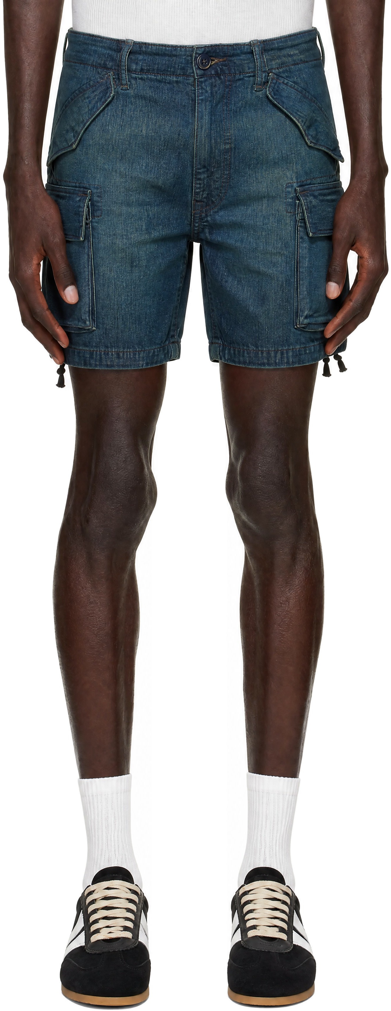 RRL - Short cargo bleu en denim