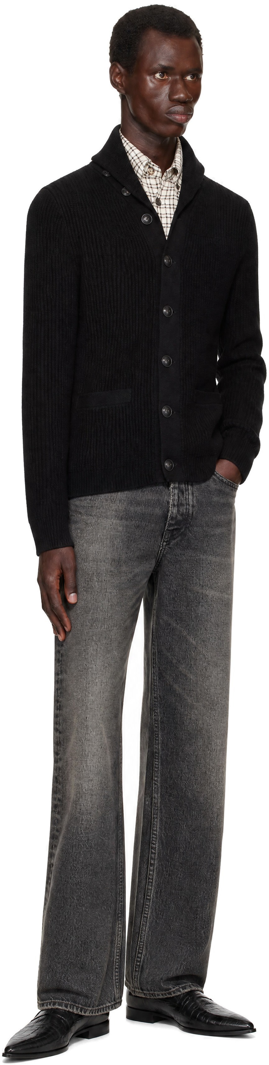 RRL カーディガン　ブラック　Sサイズ RRL: ブラック カシミヤ ショールカーディガン | SSENSE 日本