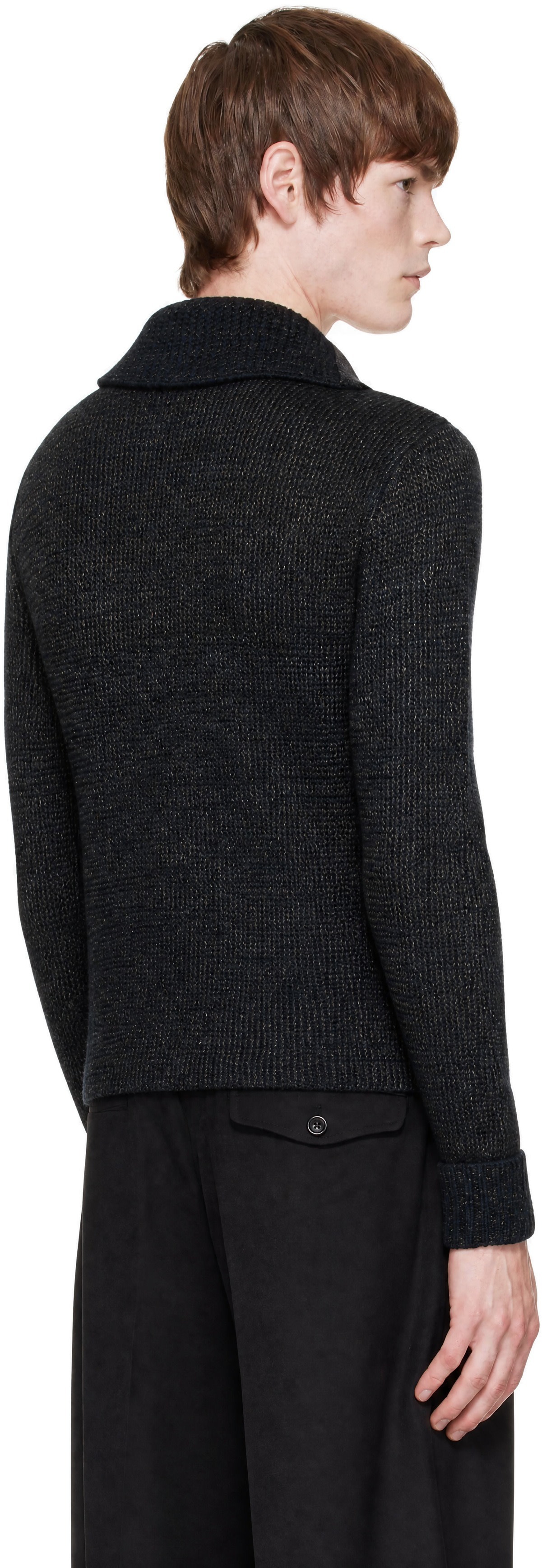 RRL - Navy Wool Shawl Cardigan