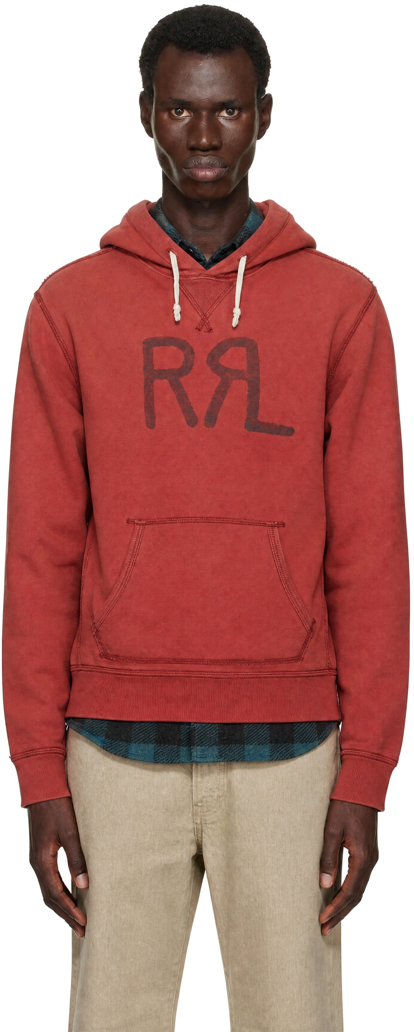 RRL - Pull à capuche rouge à logo Ranch