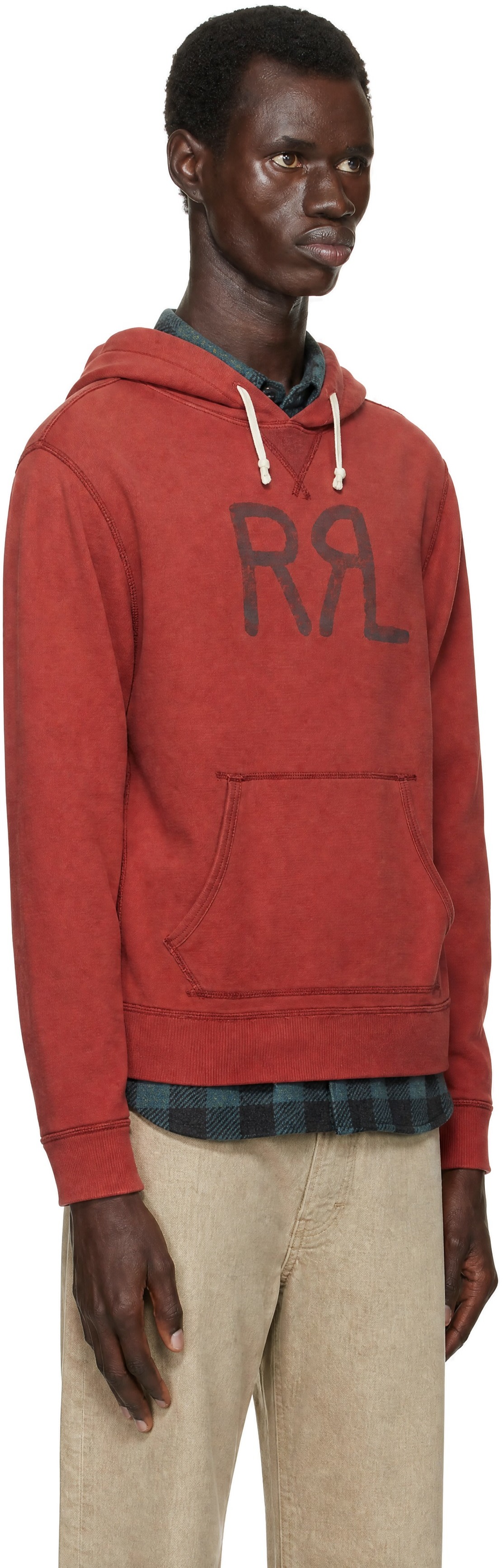 RRL - Pull à capuche rouge à logo Ranch