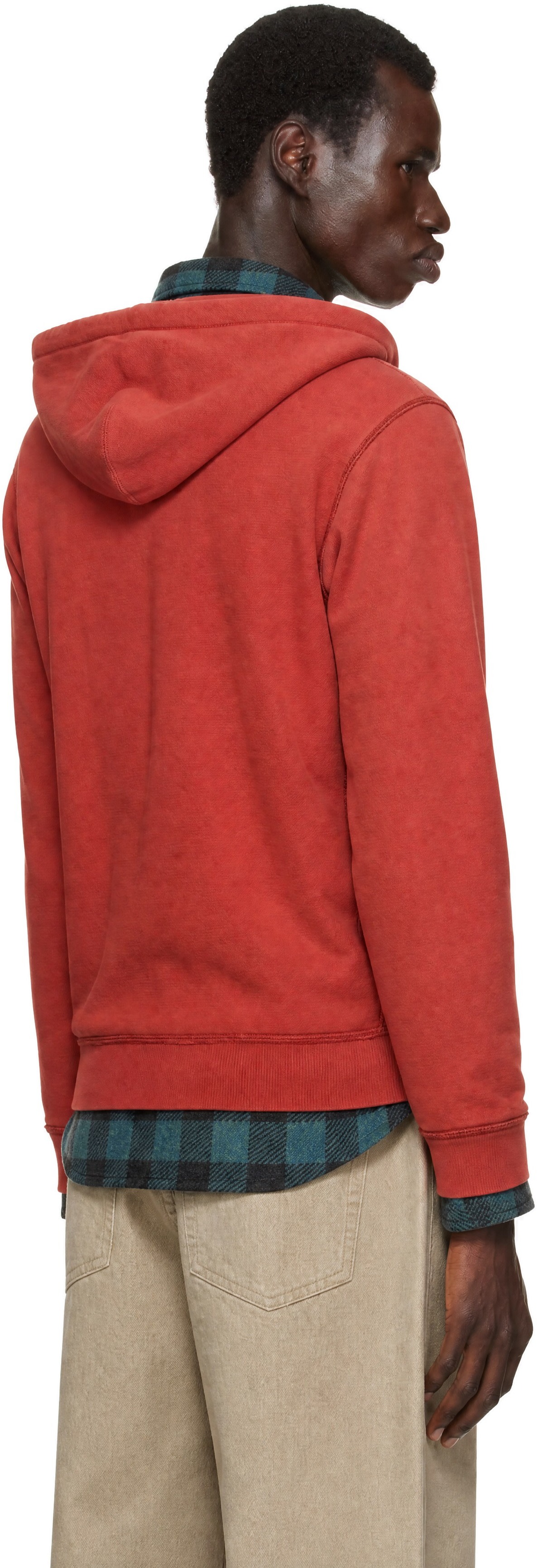 RRL - Pull à capuche rouge à logo Ranch