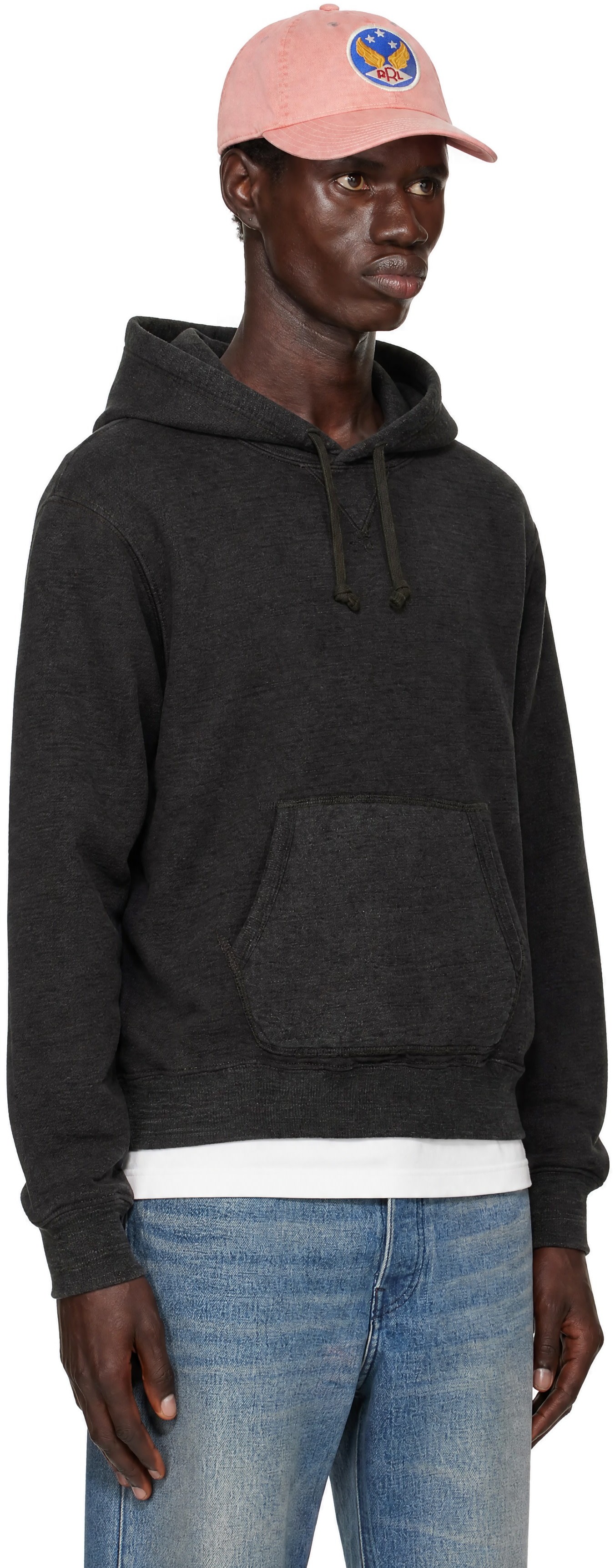 RRL: Gray French Terry Hoodie | SSENSE