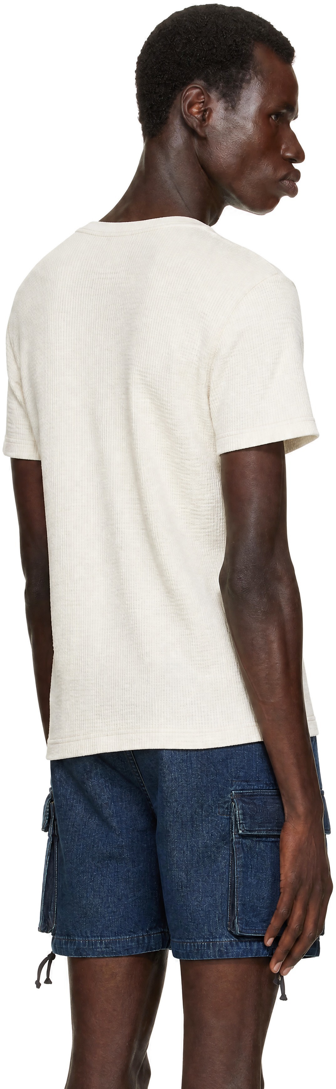 RRL: ホワイト ワッフルニット ヘンリーネック 半袖Tシャツ | SSENSE 日本 RRL: ホワイト ワッフルニット ヘンリーネック 半袖Tシャツ | SSENSE 日本