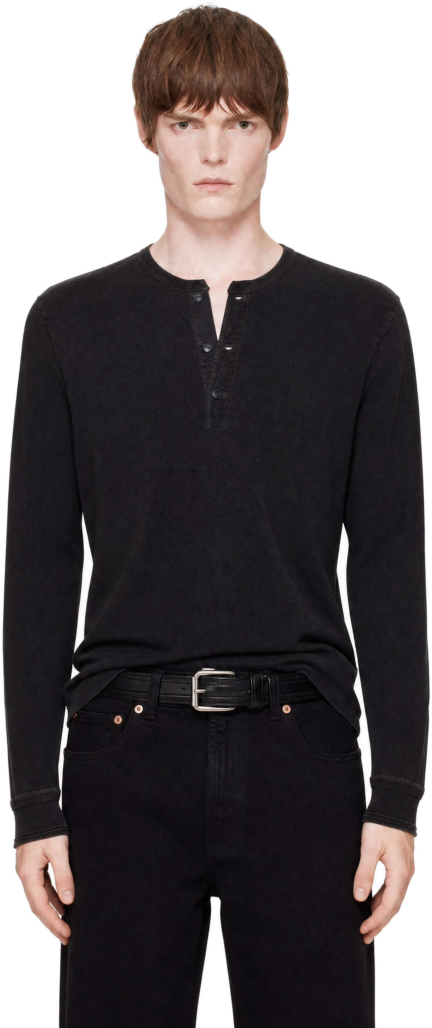 RRL - Black Indigo Jersey Henley