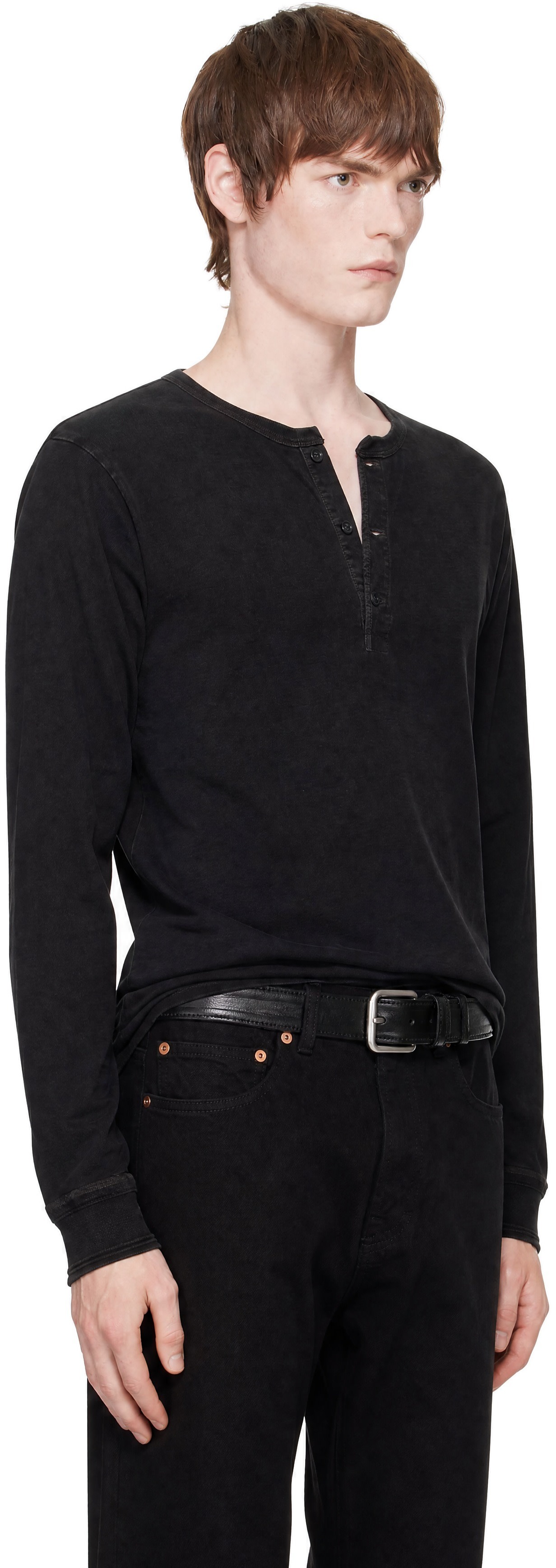 RRL - Black Indigo Jersey Henley