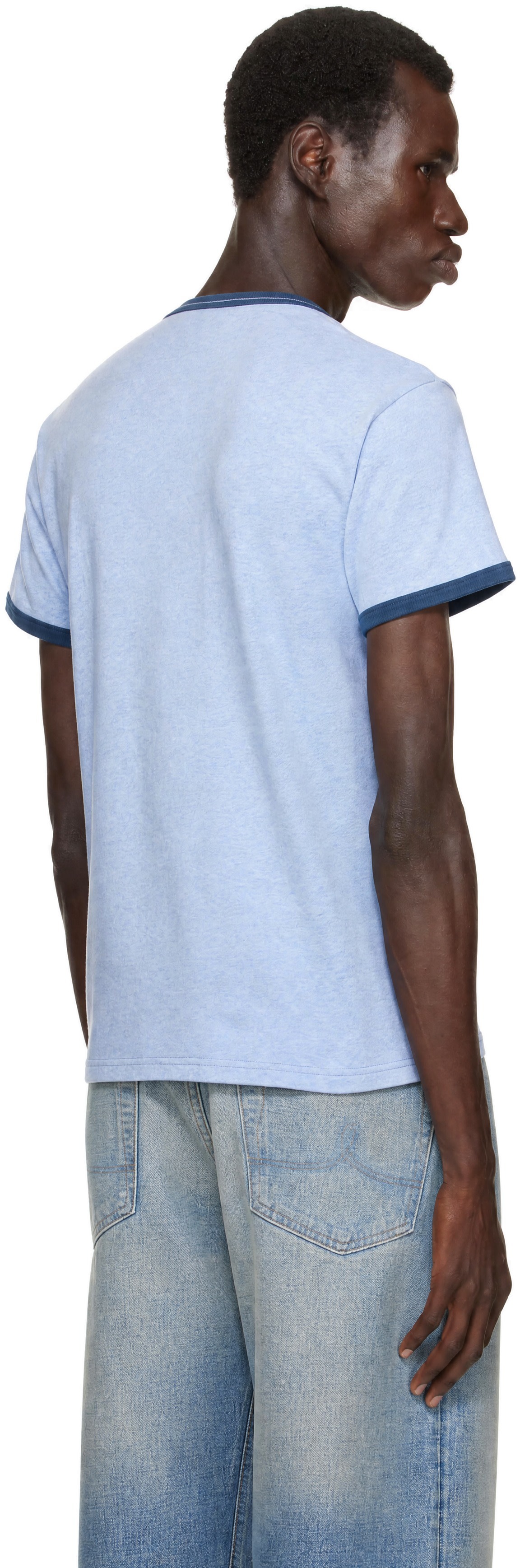 RRL: ブルー 'RRL' Cotton Tシャツ | SSENSE 日本