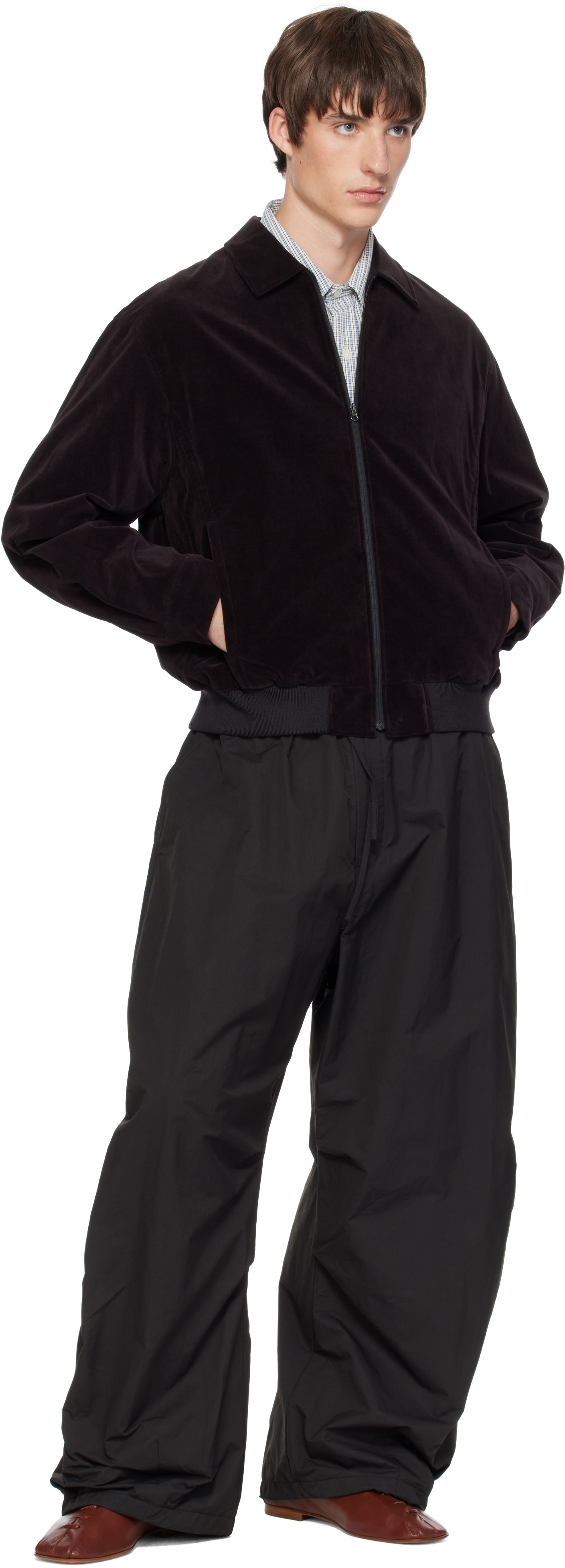 AMOMENTO - Black Drawstring Wide Fatigue Trousers