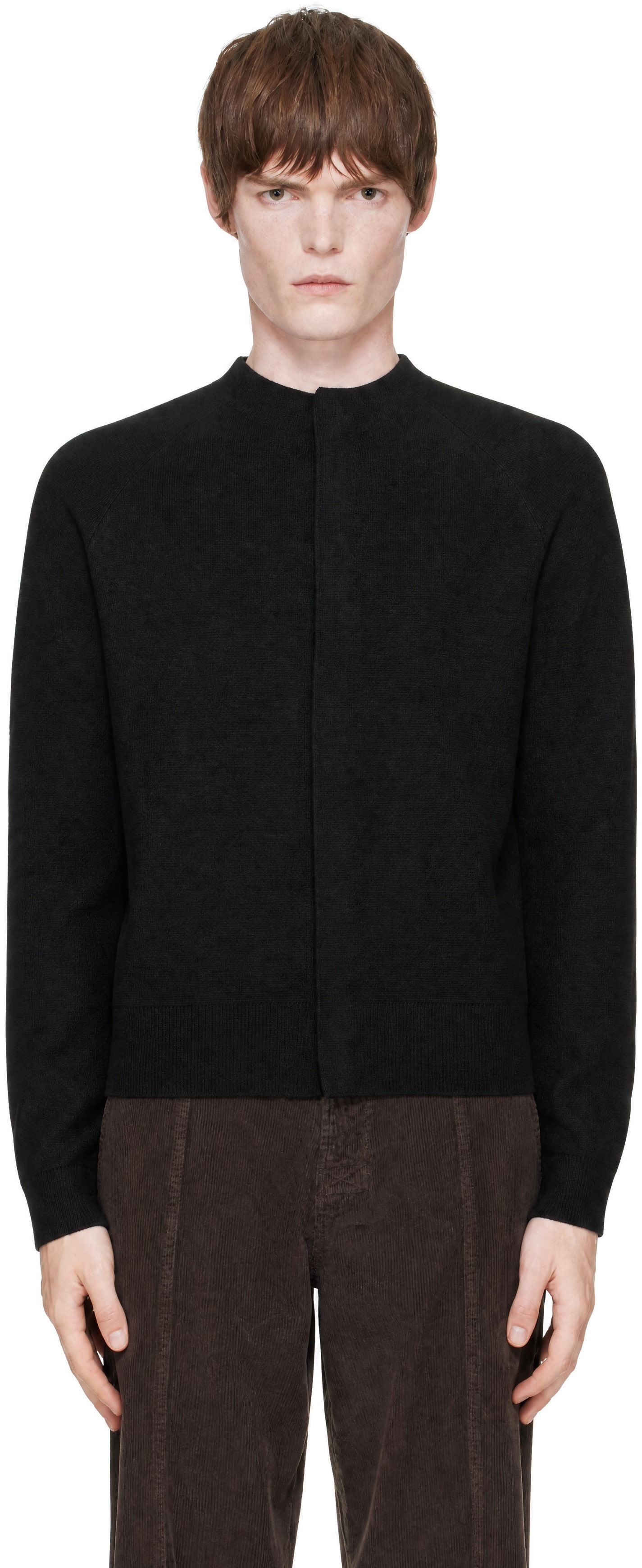 AMOMENTO - Black Rounded Sleeve Cardigan
