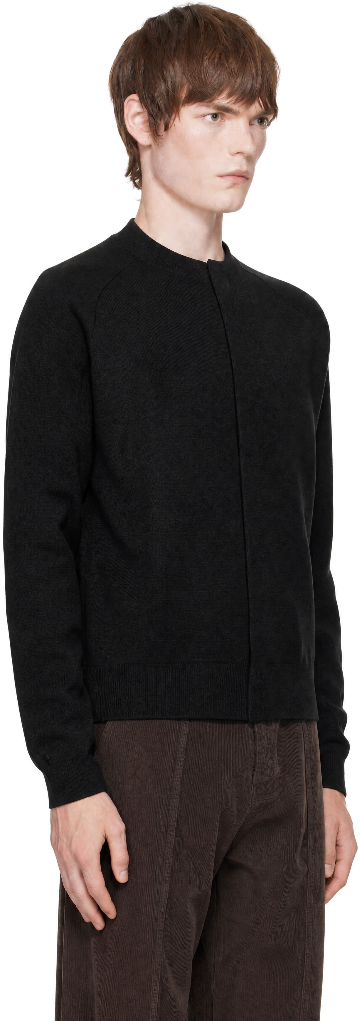AMOMENTO - Black Rounded Sleeve Cardigan