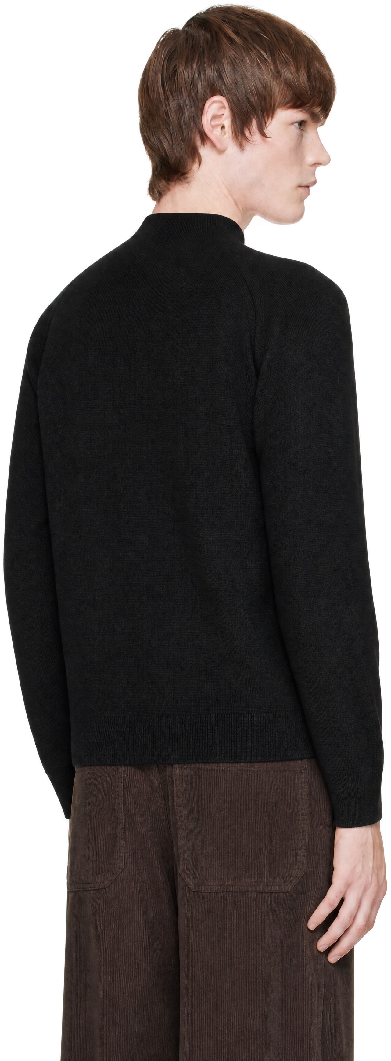 AMOMENTO - Black Rounded Sleeve Cardigan