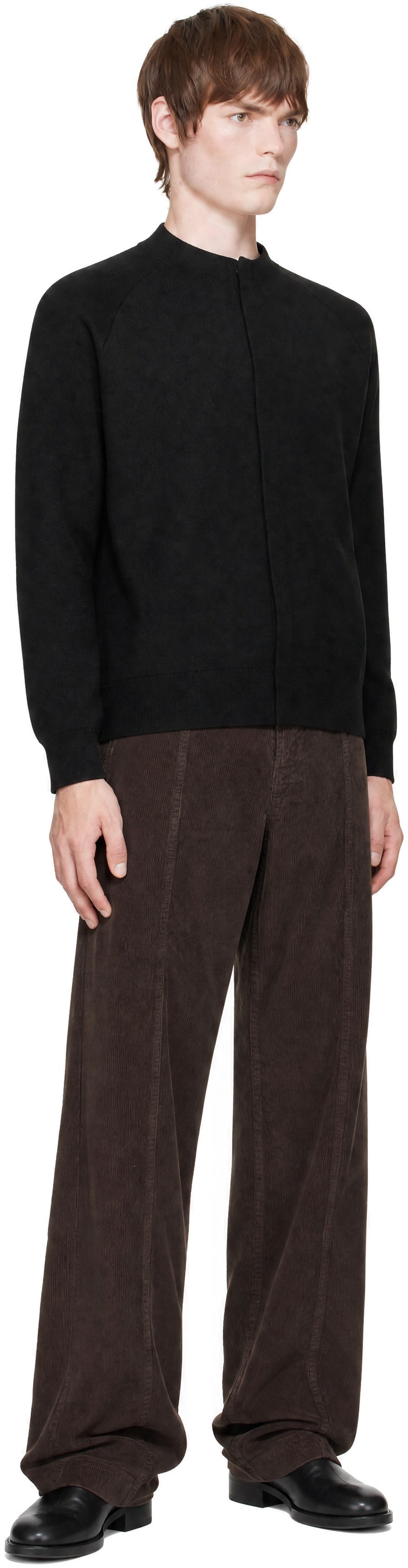 AMOMENTO - Black Rounded Sleeve Cardigan