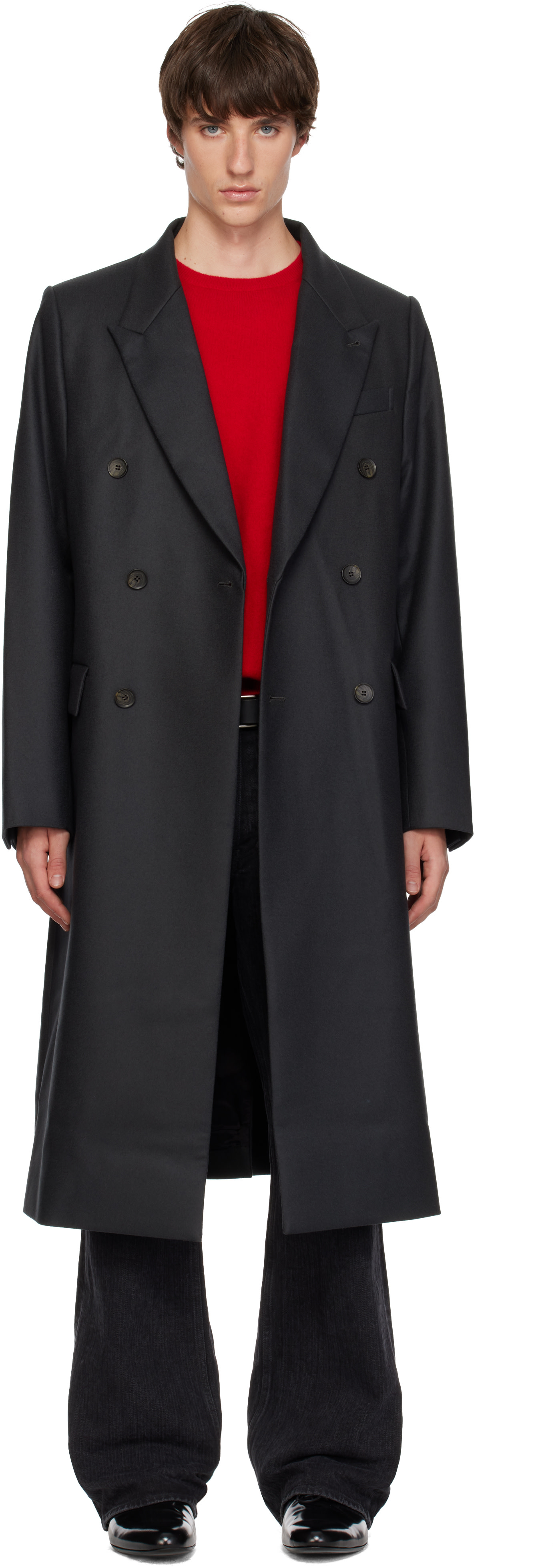SIRE - Gray Double Breasted Tailored Coat