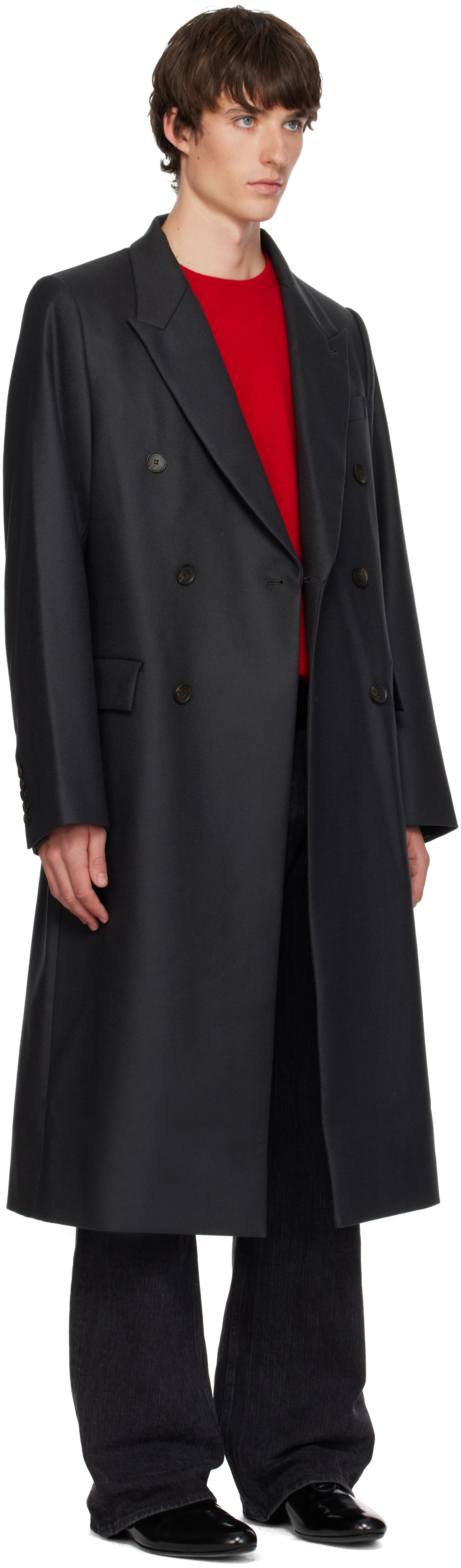 SIRE - Gray Double Breasted Tailored Coat