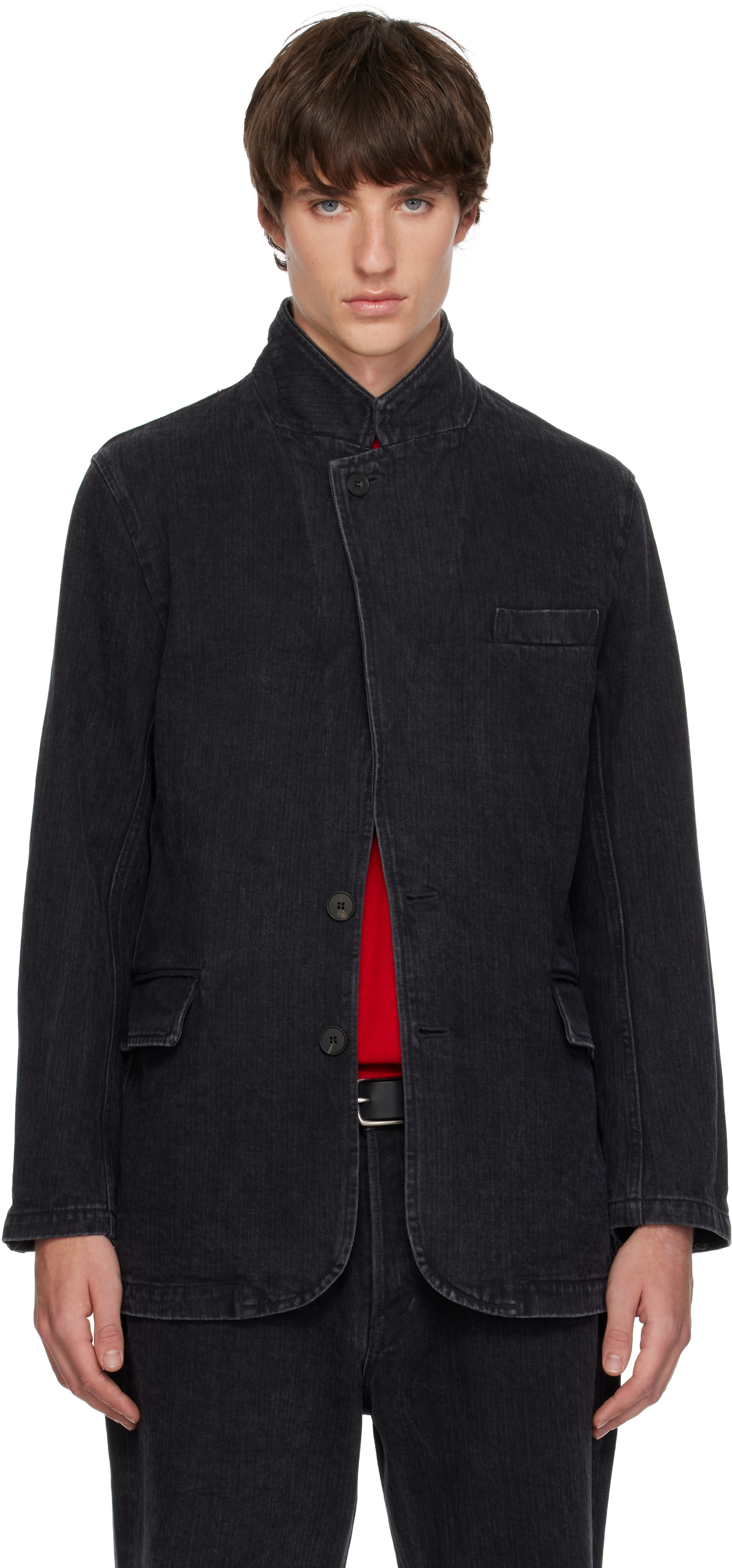 SIRE - Black Washed Denim Blazer