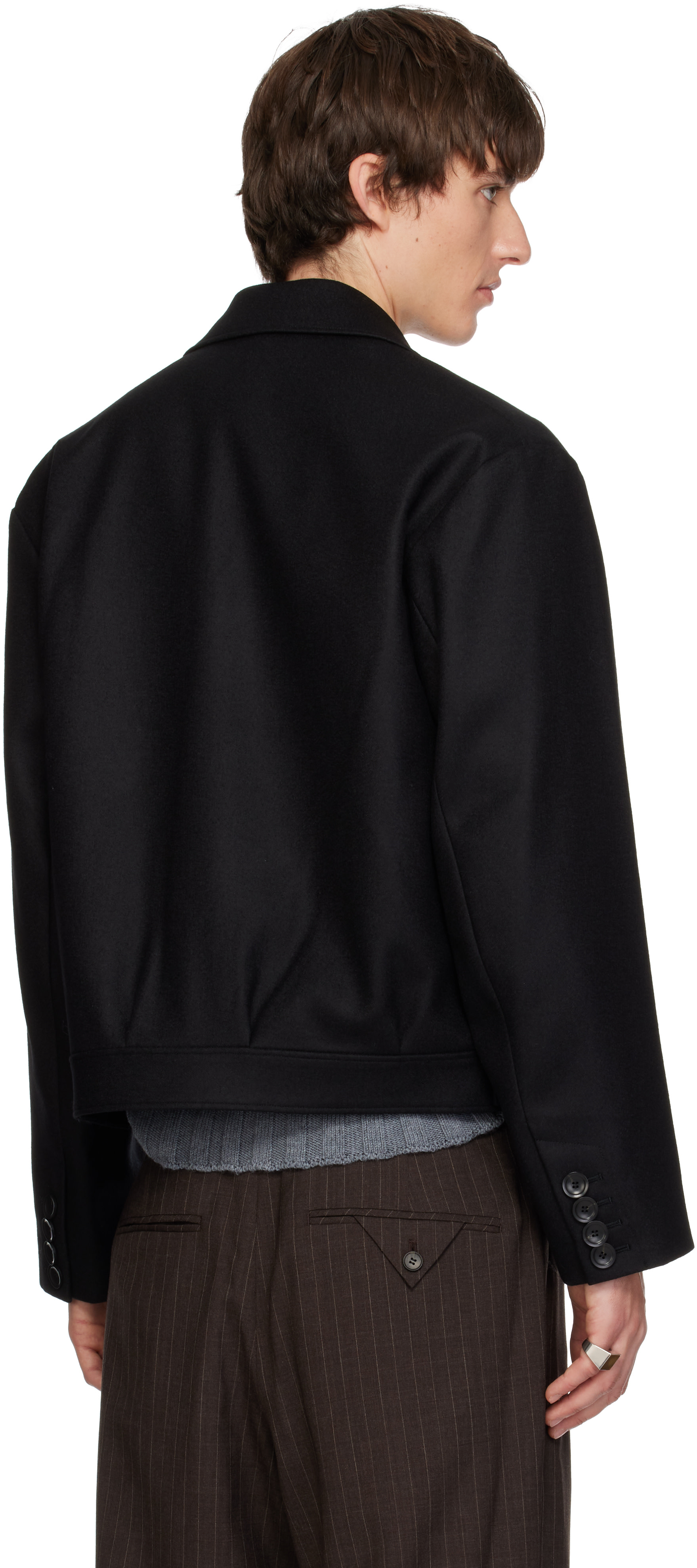 SIRE - Black Cropped Wool Blouson