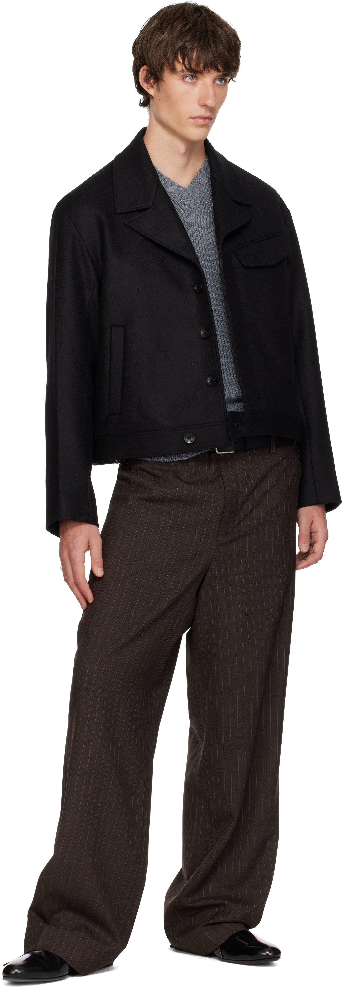 SIRE - Black Cropped Wool Blouson