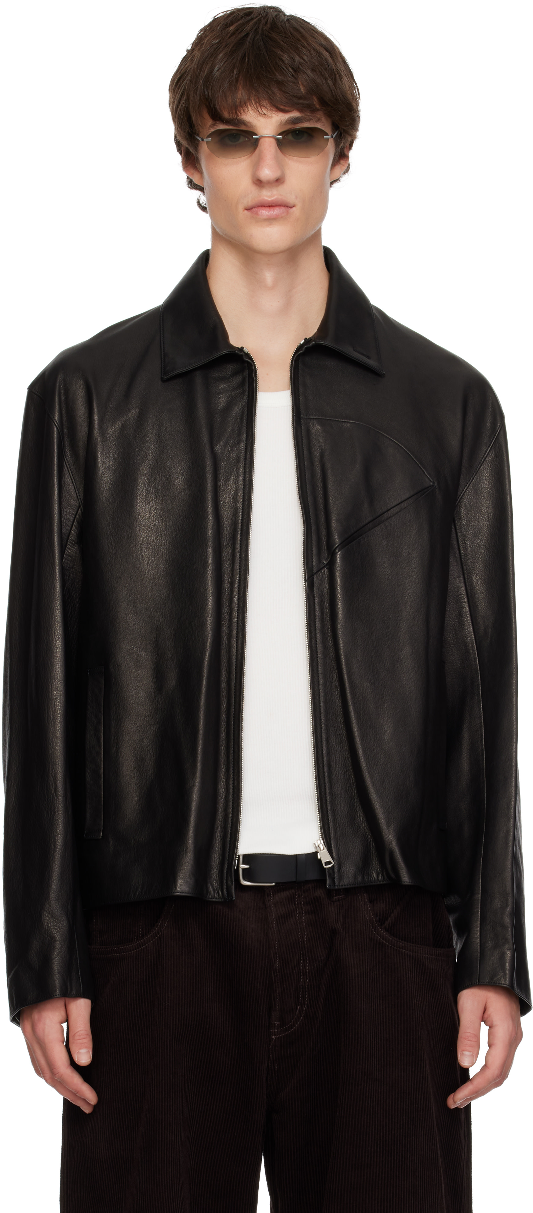 SIRE - Black Zipped Leather Jacket