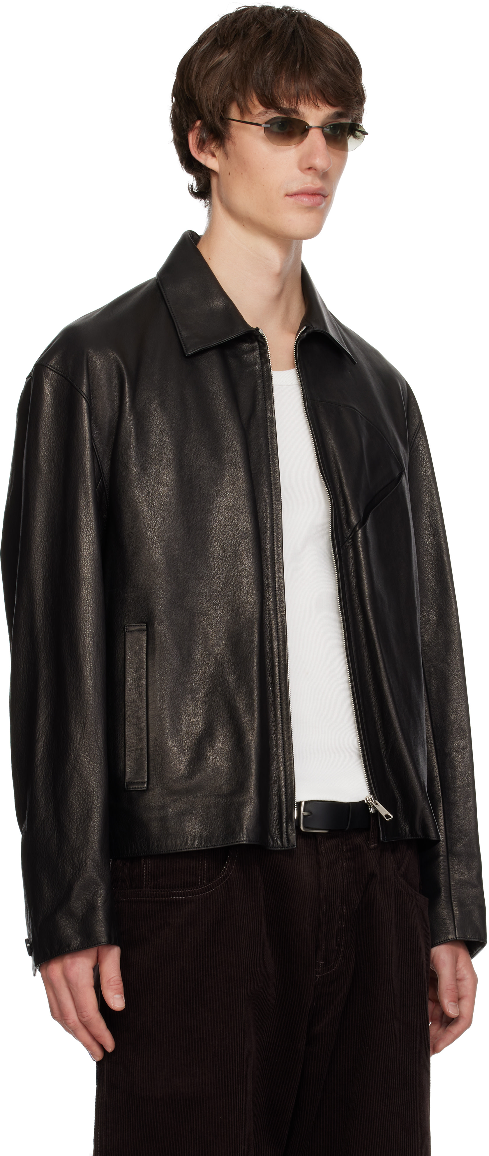 SIRE - Black Zipped Leather Jacket