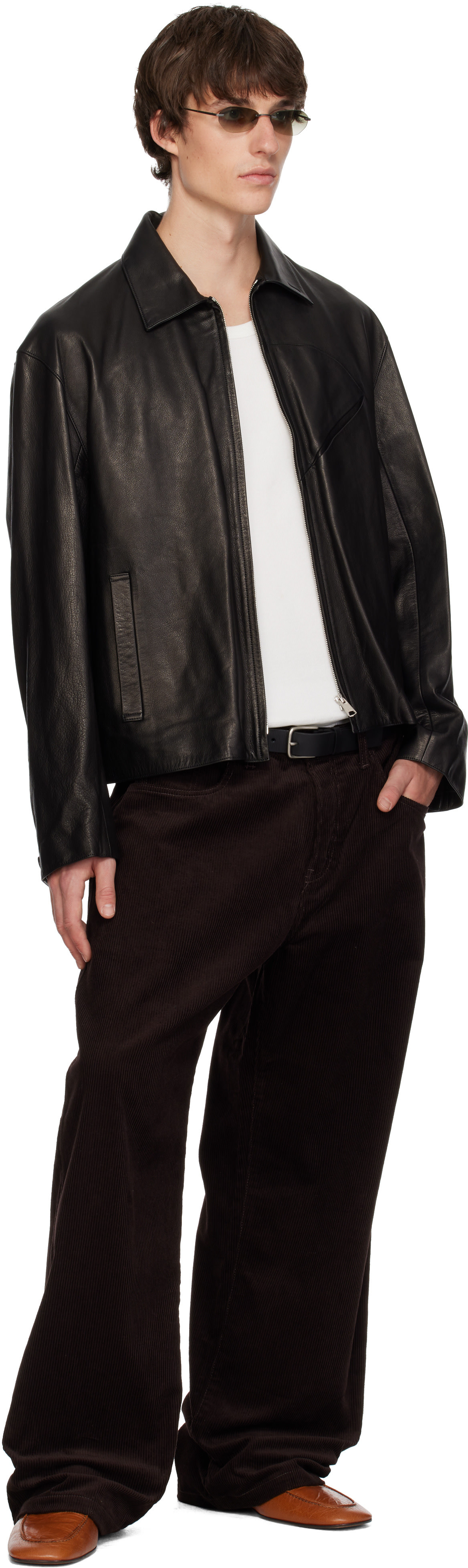 SIRE - Black Zipped Leather Jacket