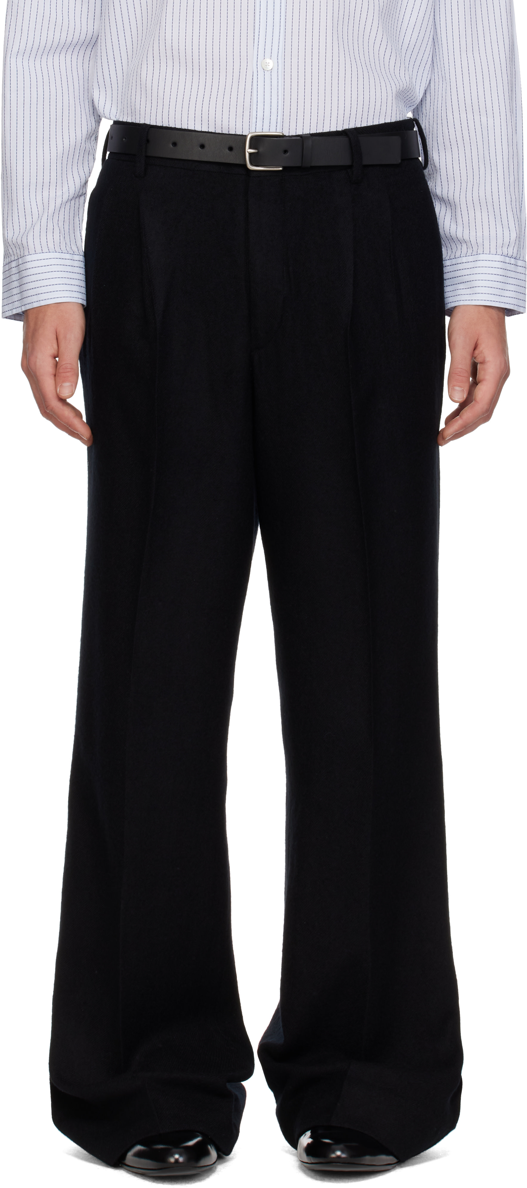 SIRE - Black Pleated Tailored Trousers