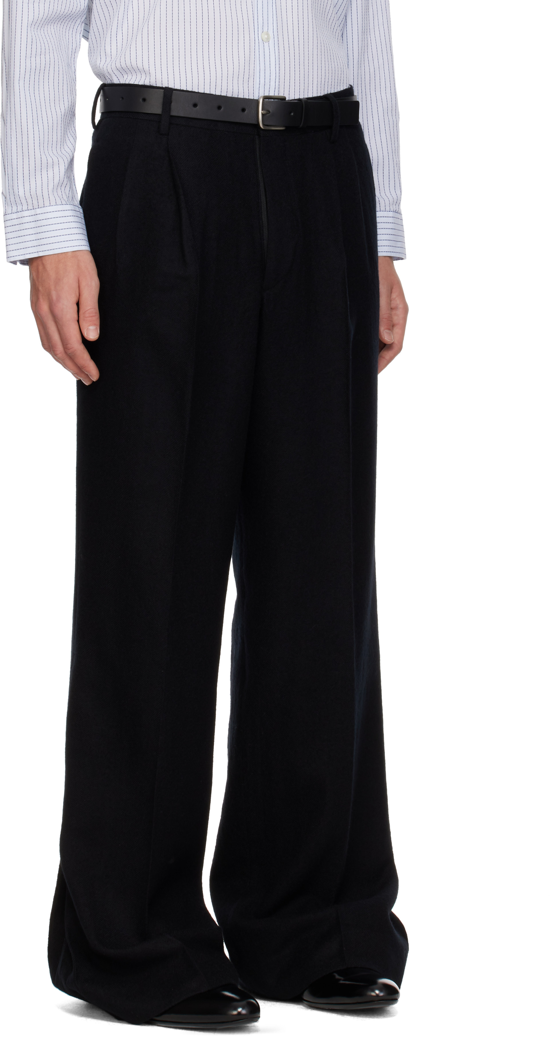 SIRE - Black Pleated Tailored Trousers
