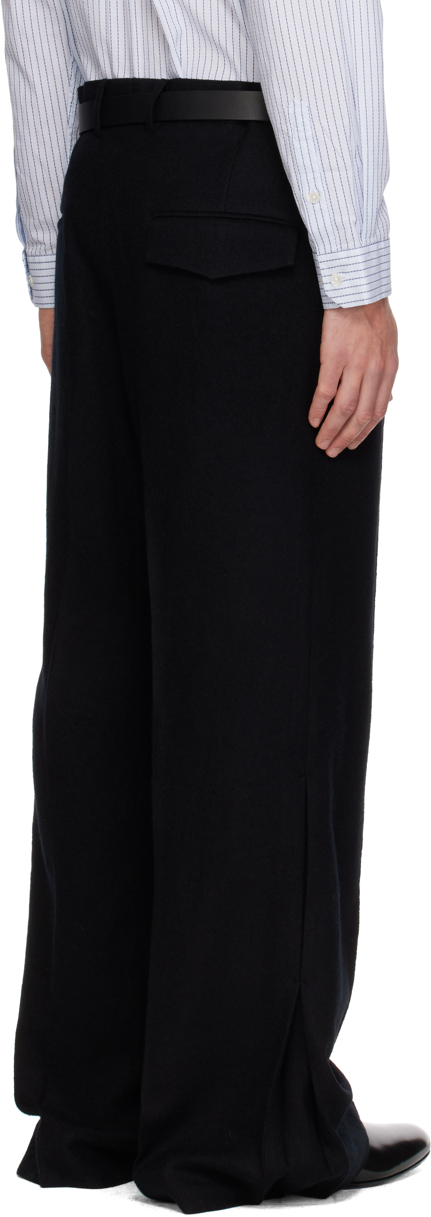 SIRE - Black Pleated Tailored Trousers