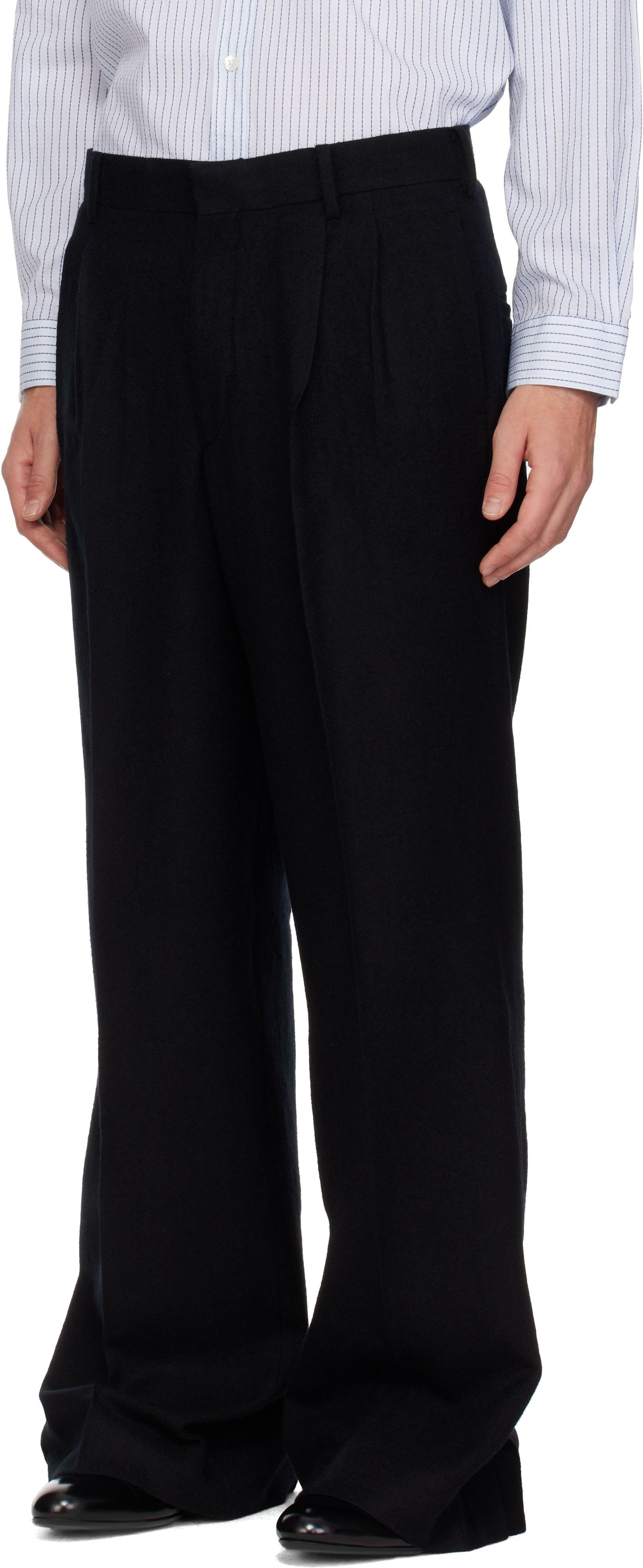 SIRE - Black Pleated Tailored Trousers