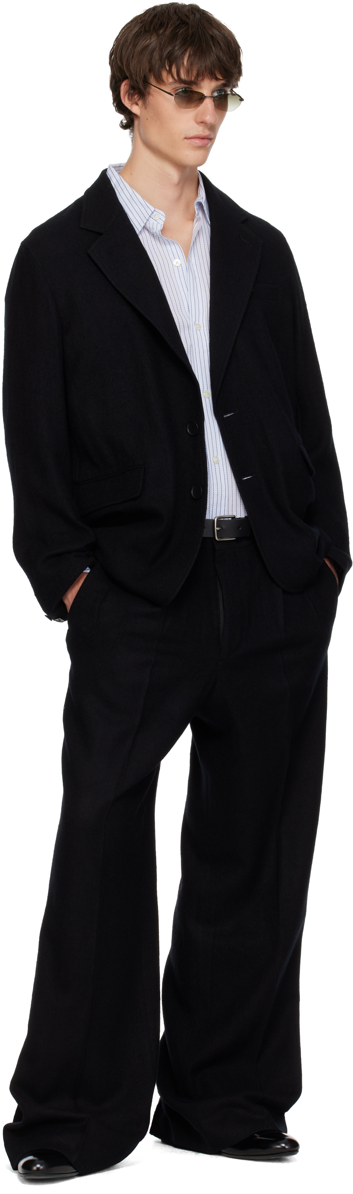 SIRE - Black Pleated Tailored Trousers