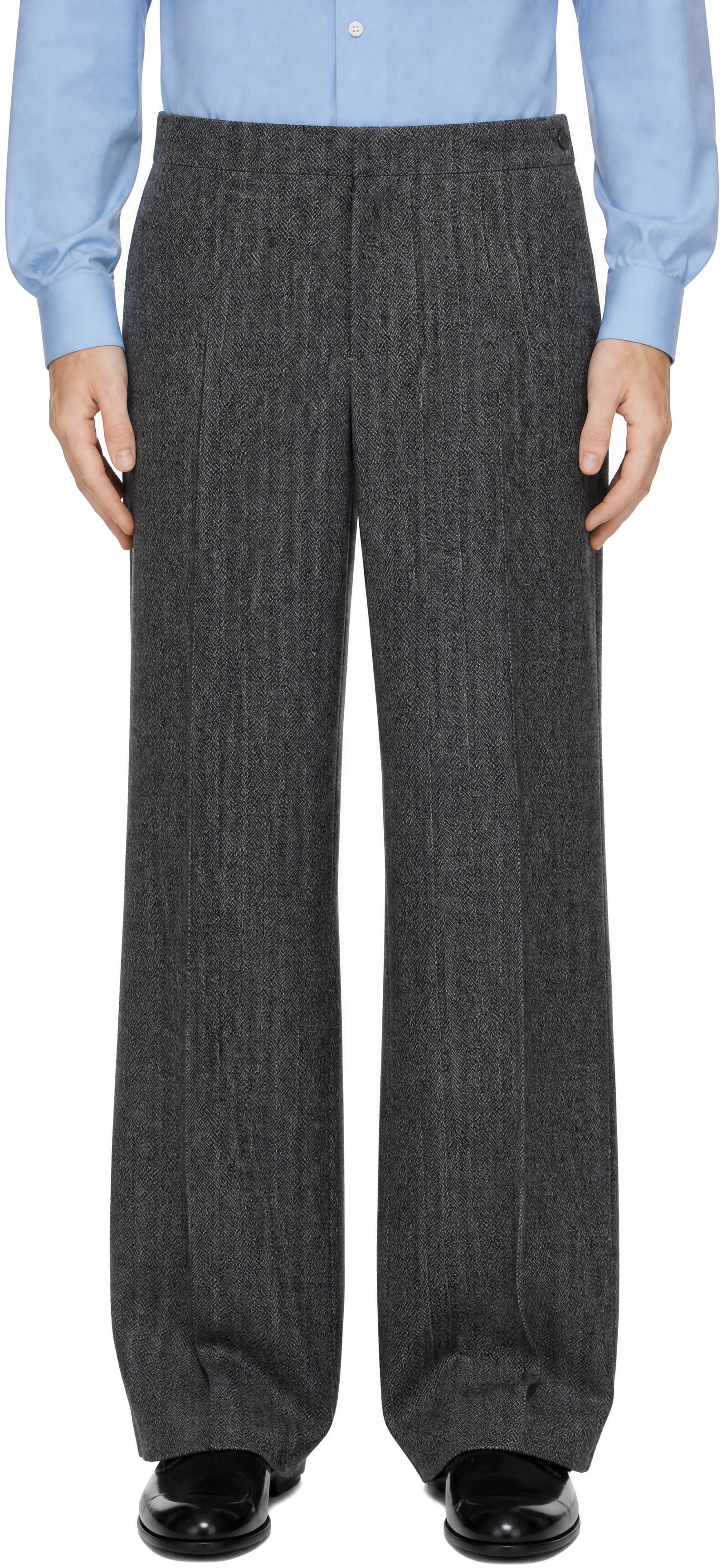 SIRE - Gray Herringbone Tailored Trousers