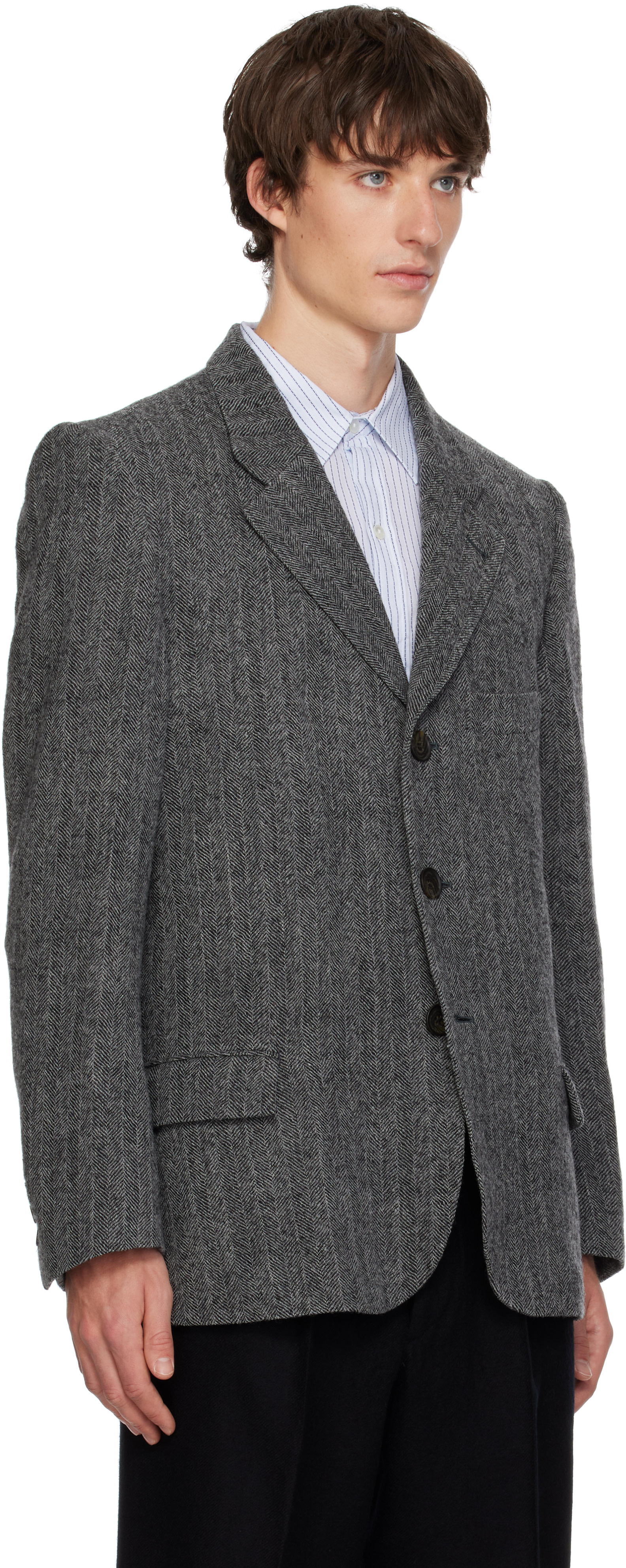 SIRE - Gray Herringbone Tailored Blazer