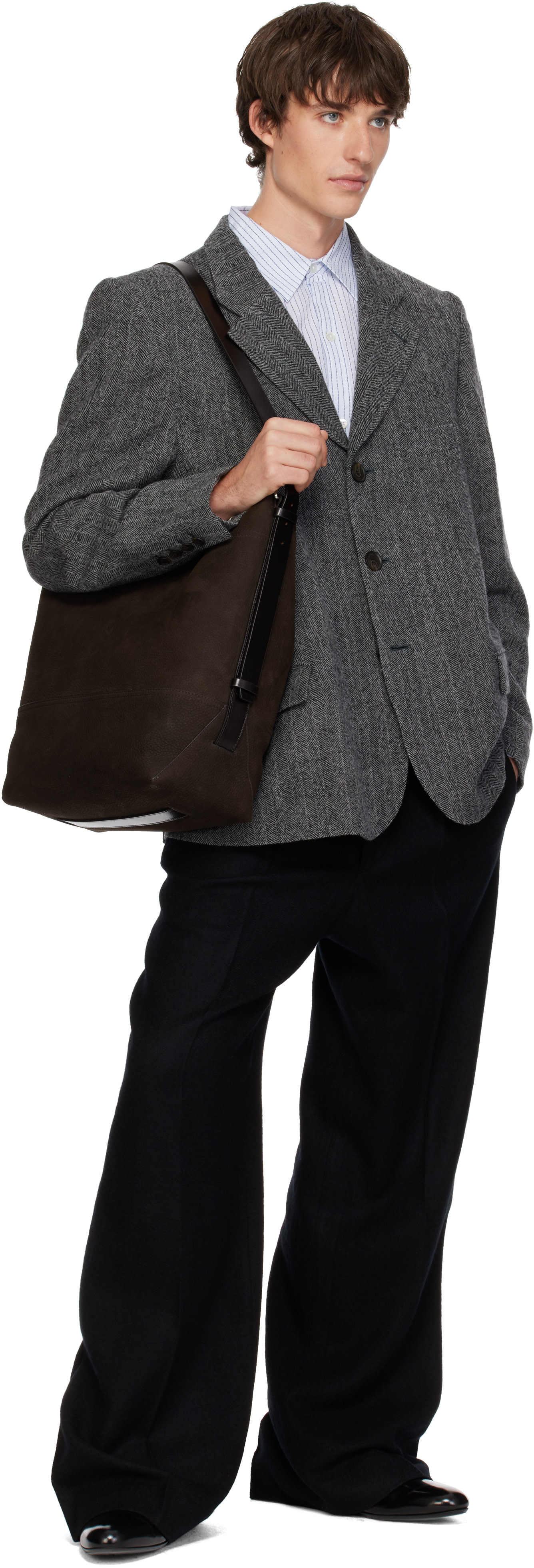 SIRE - Gray Herringbone Tailored Blazer