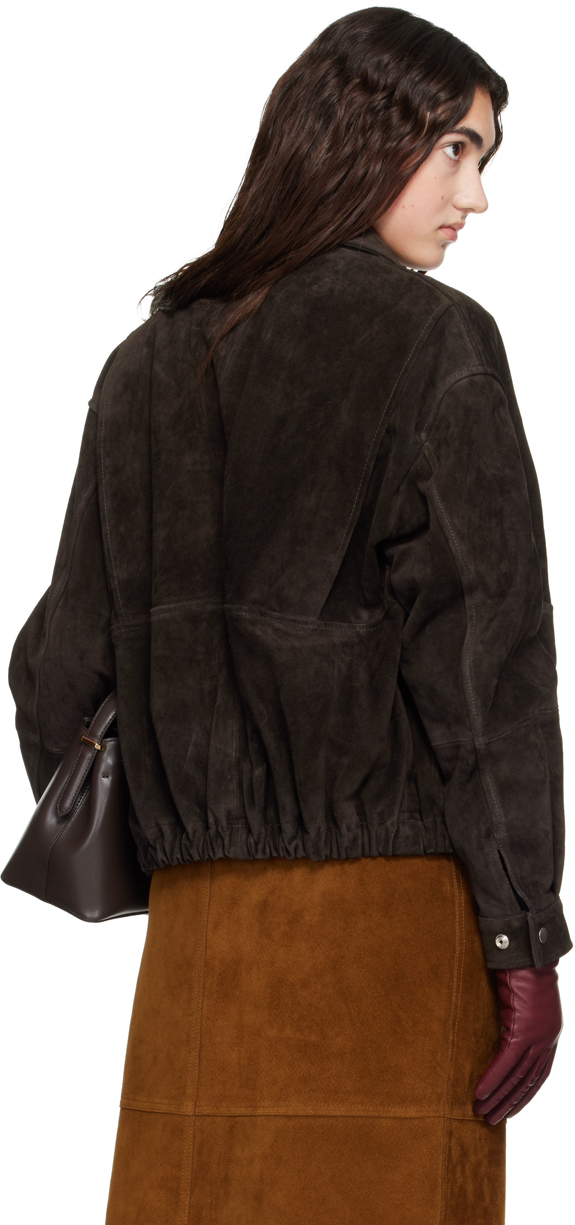 Arma - Blouson Maddox brun en suède texturé