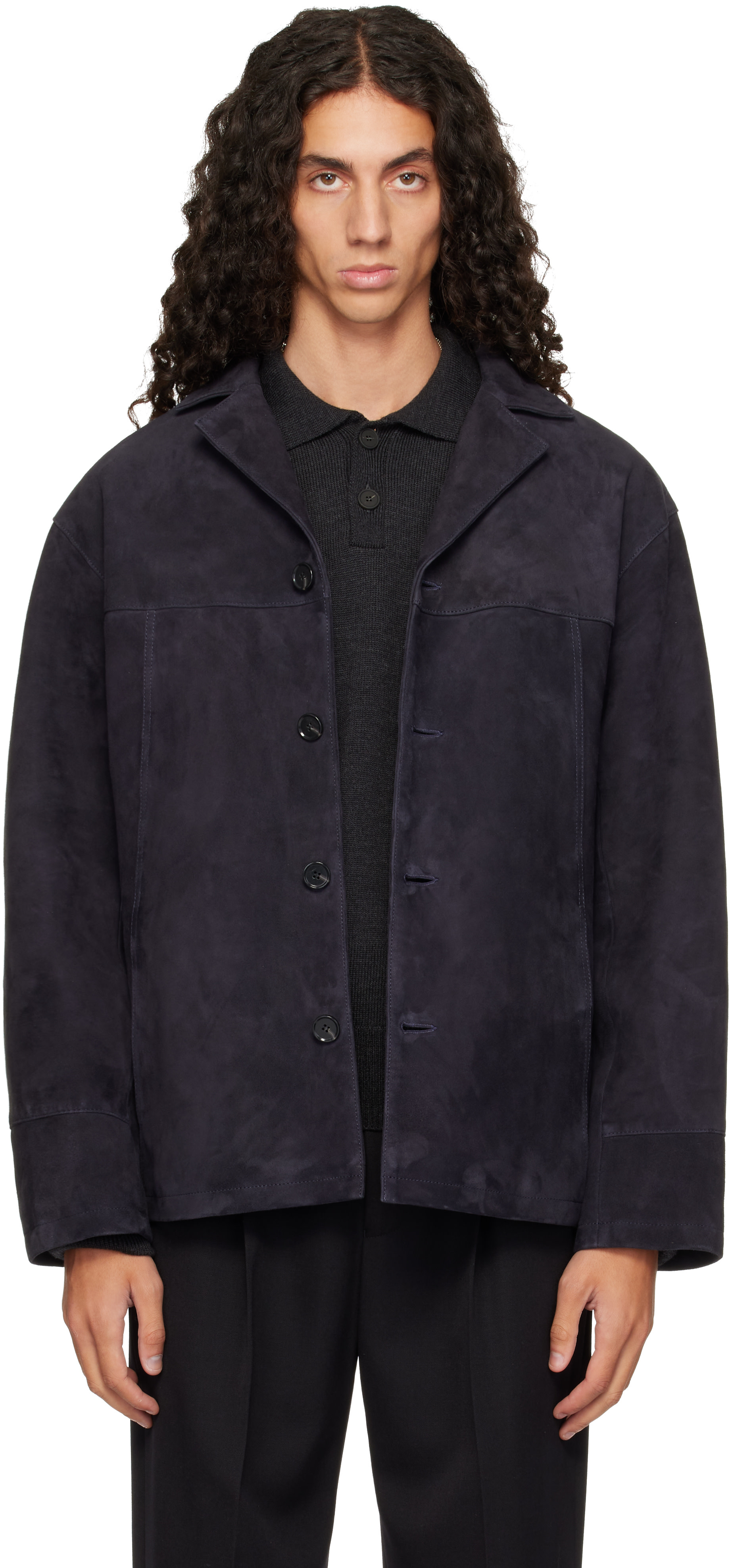 Arma - Navy Jack Suede Jacket