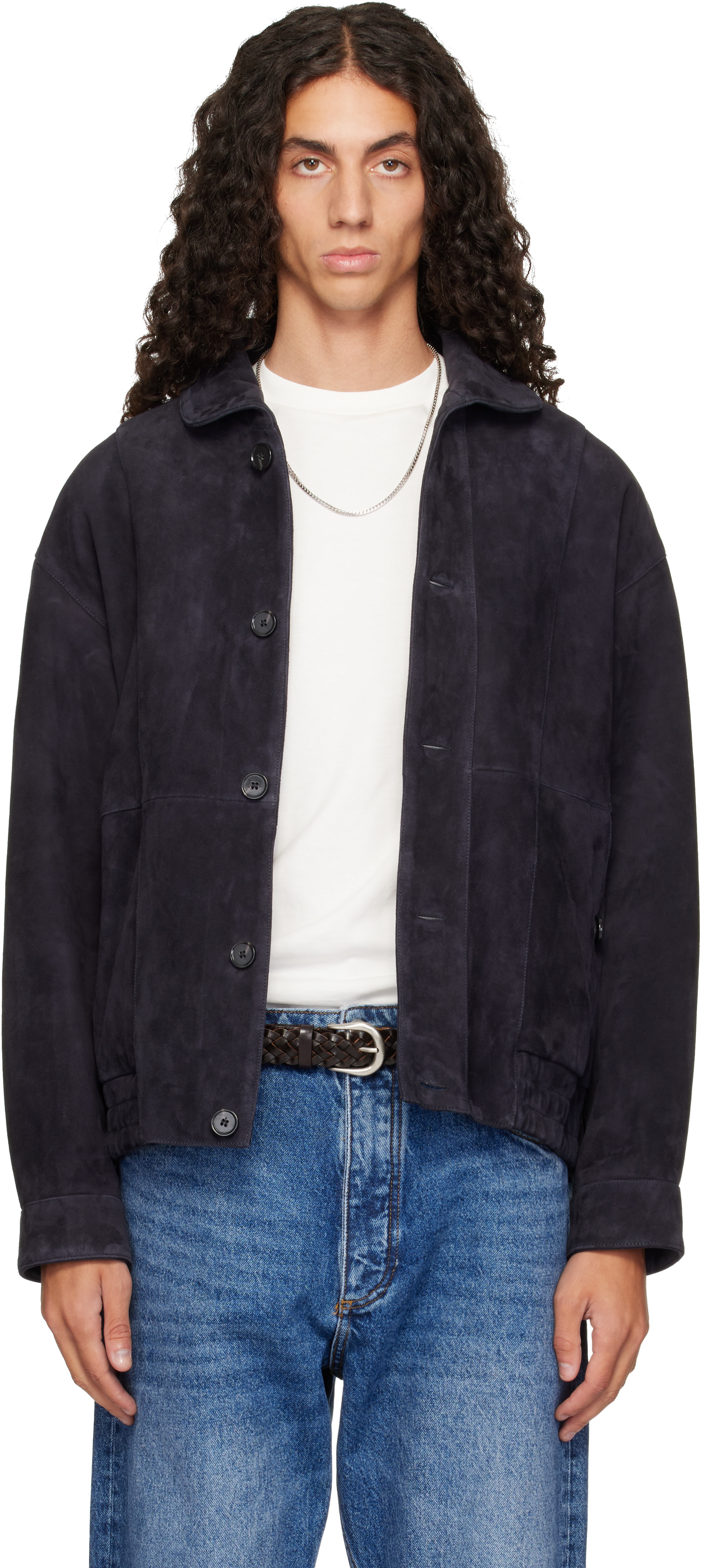 Arma - Navy Plato Suede Jacket