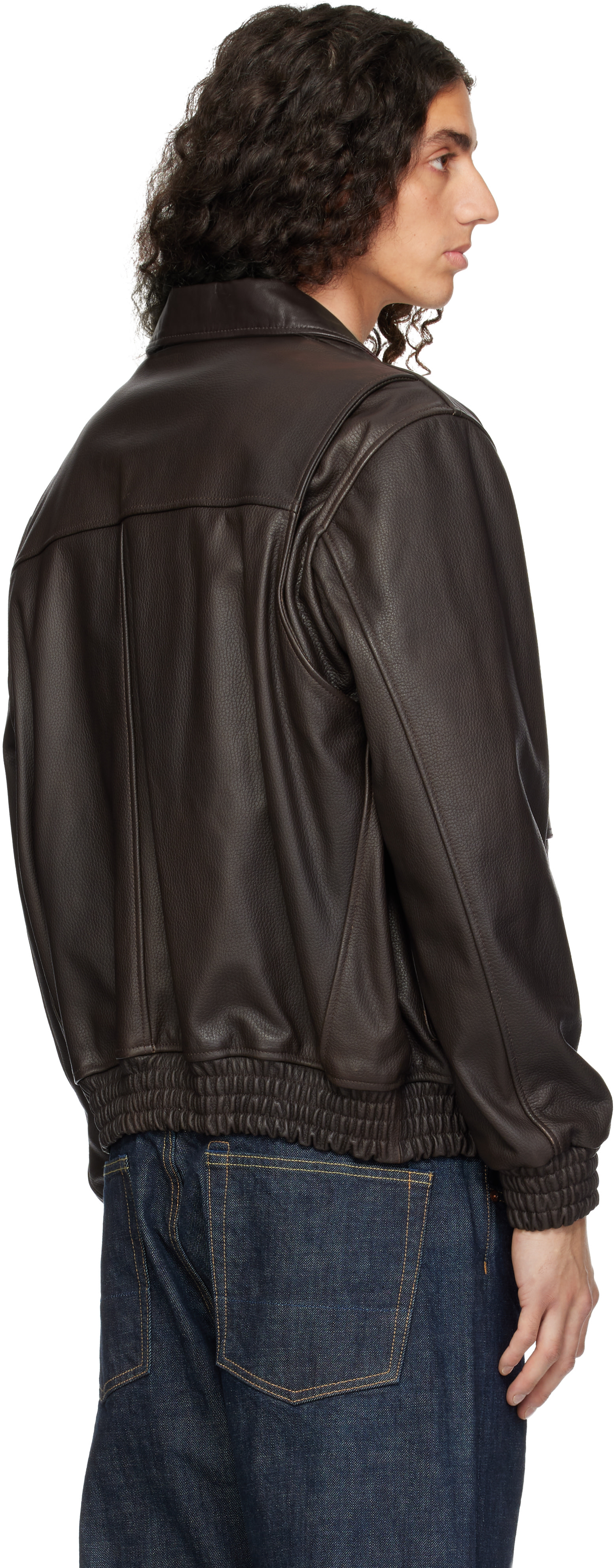 Arma - Brown BARI Vintage Leather Bomber Jacket