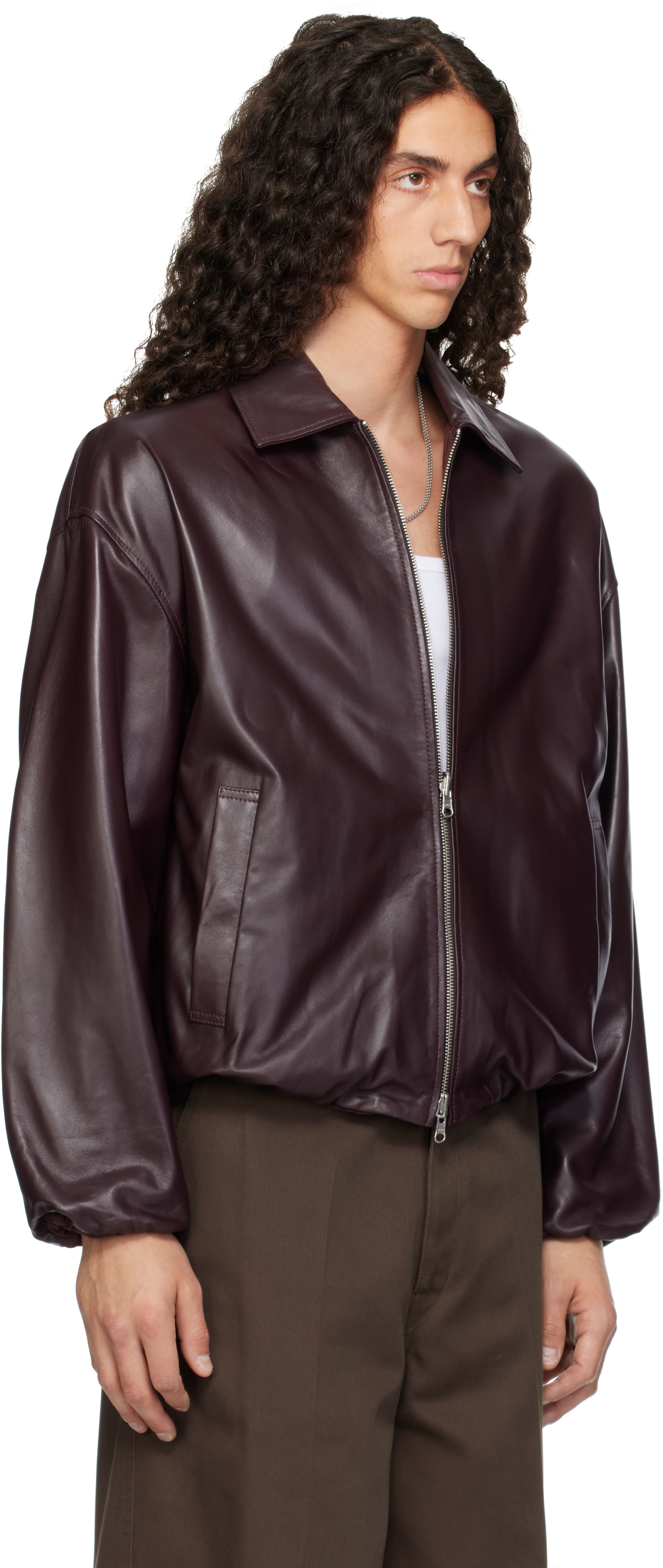 Arma - Burgundy Backett Reversible Leather Jacket