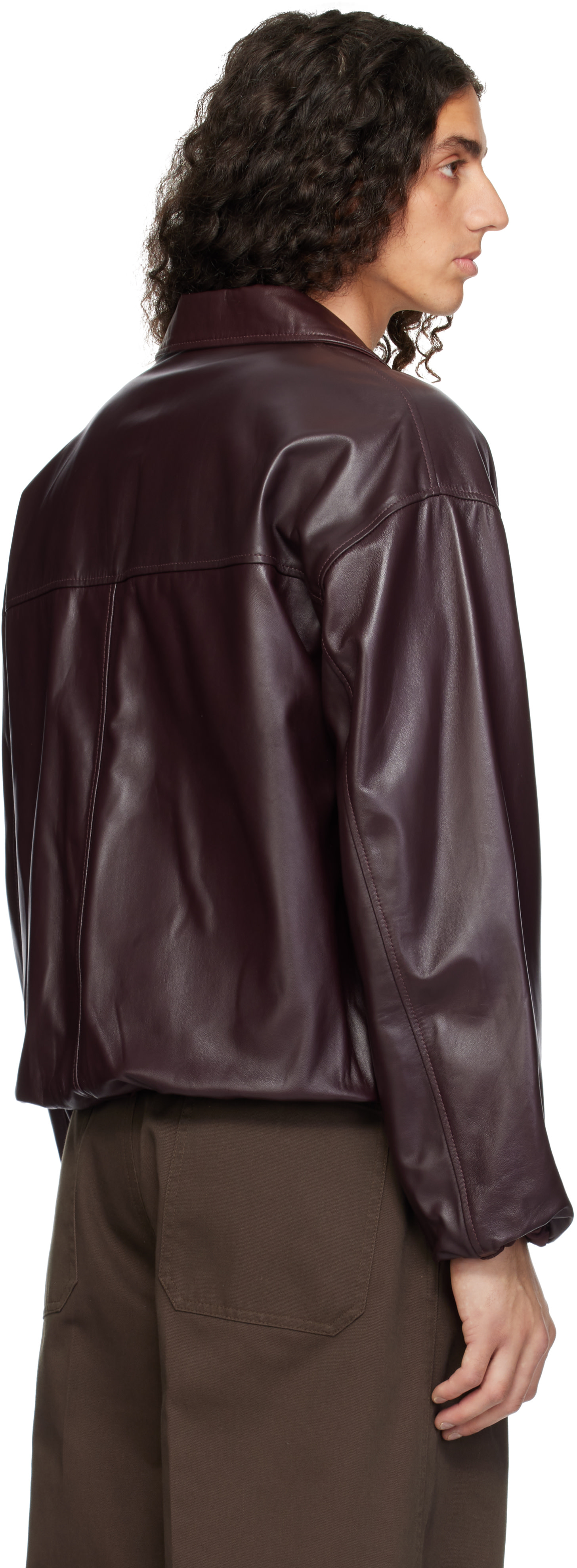Arma - Burgundy Backett Reversible Leather Jacket