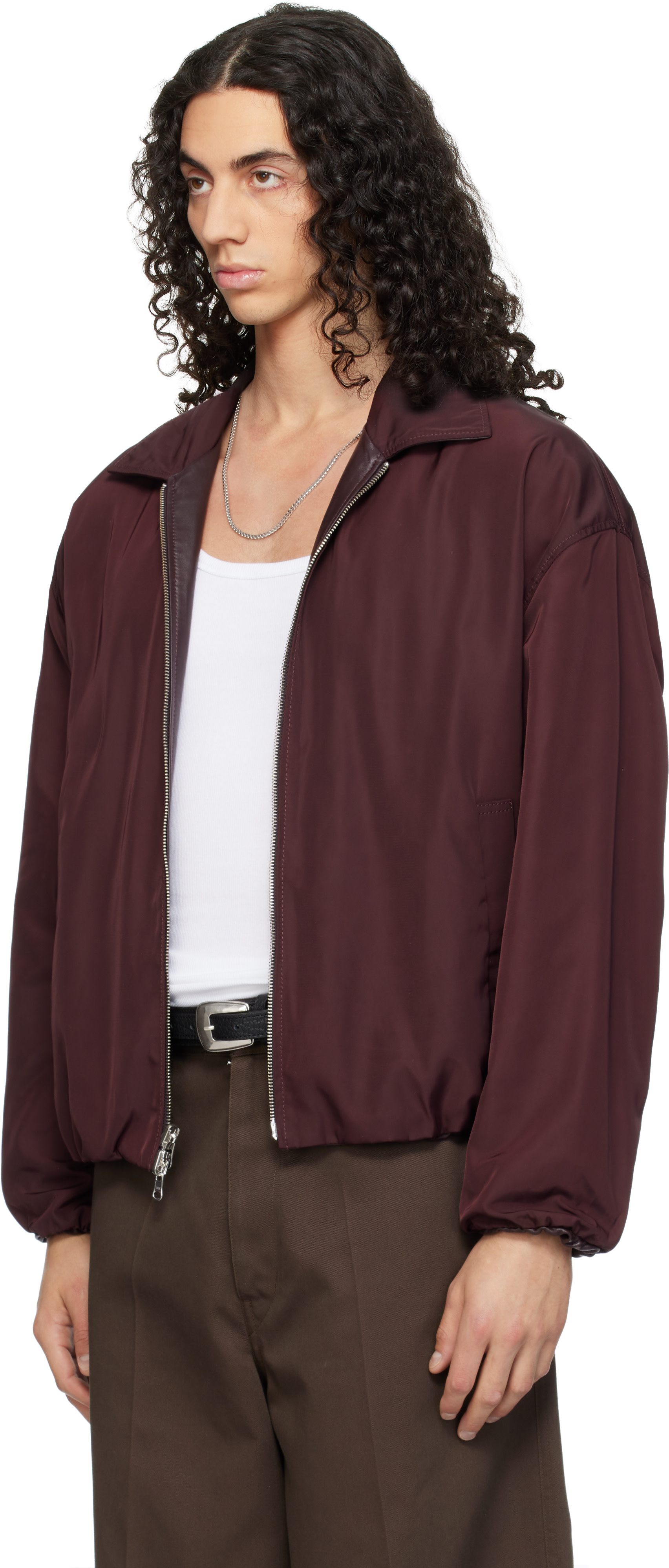 Arma - Burgundy Backett Reversible Leather Jacket