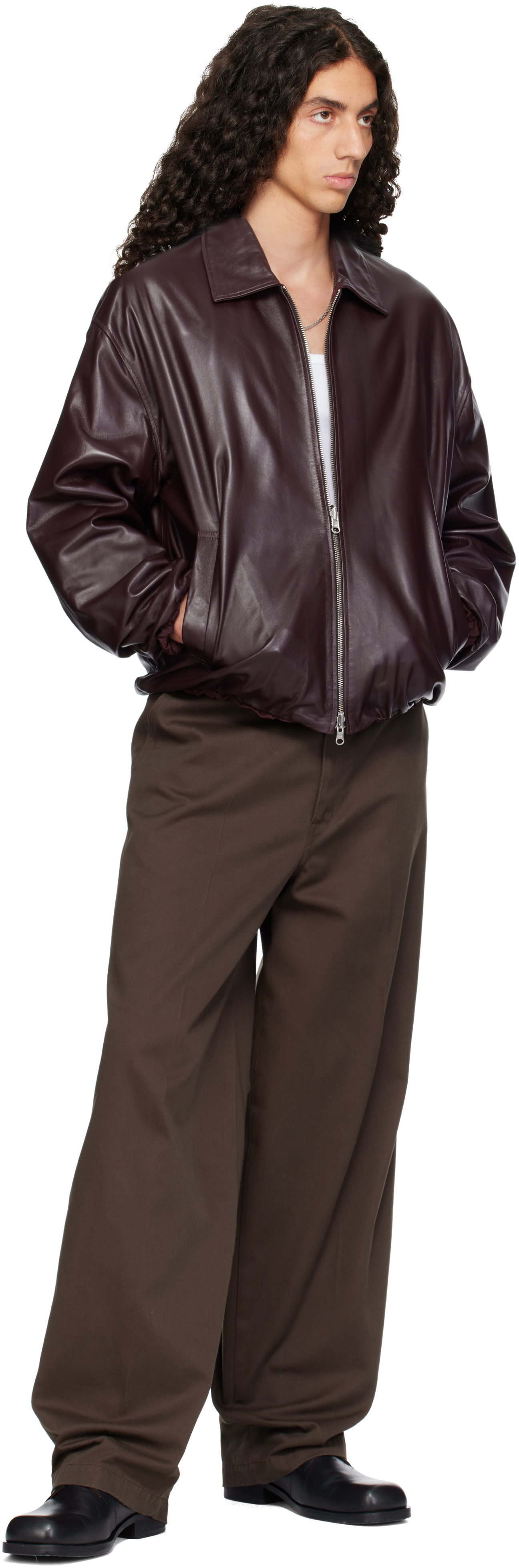 Arma - Burgundy Backett Reversible Leather Jacket