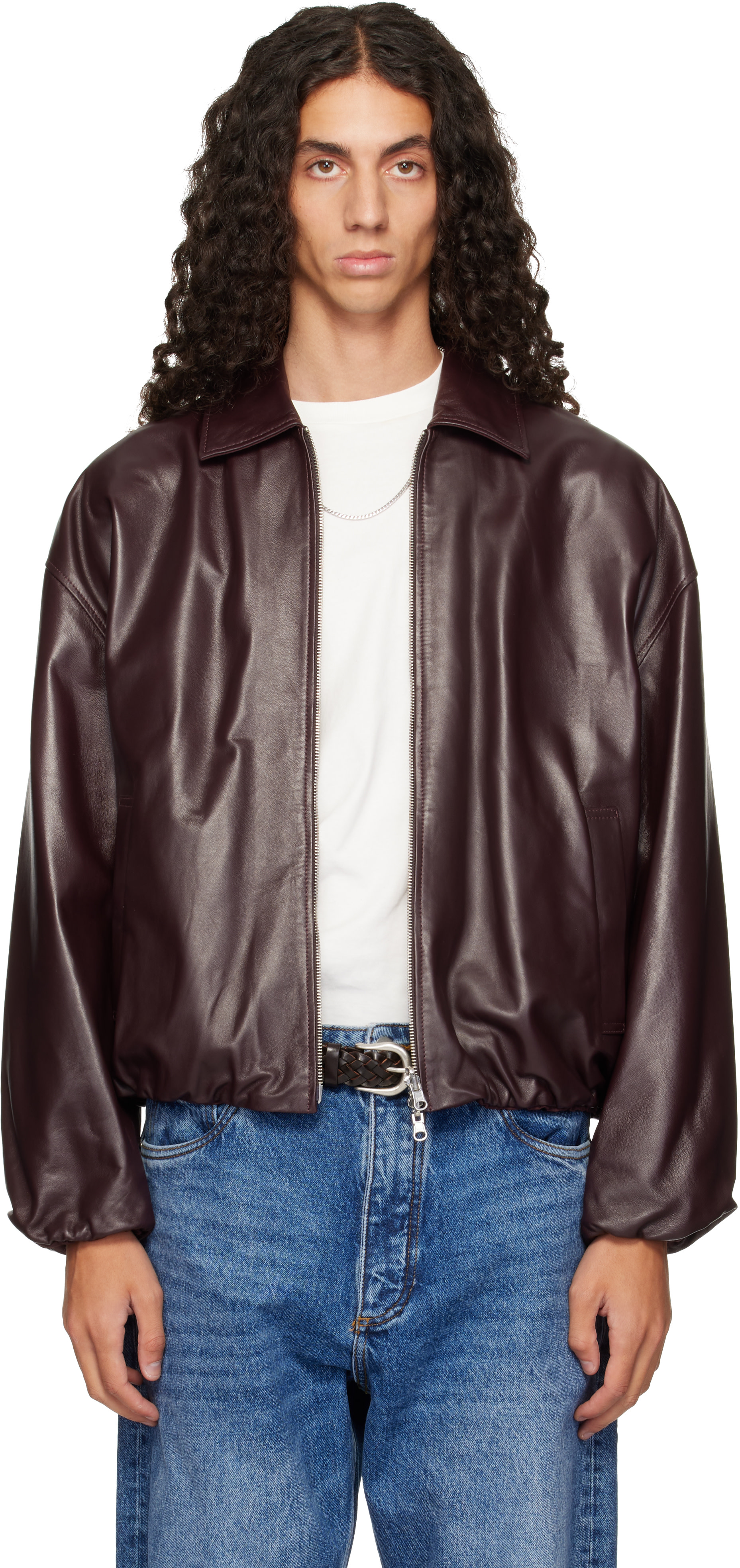 Arma - Brown Backett Reversible Leather Bomber Jacket