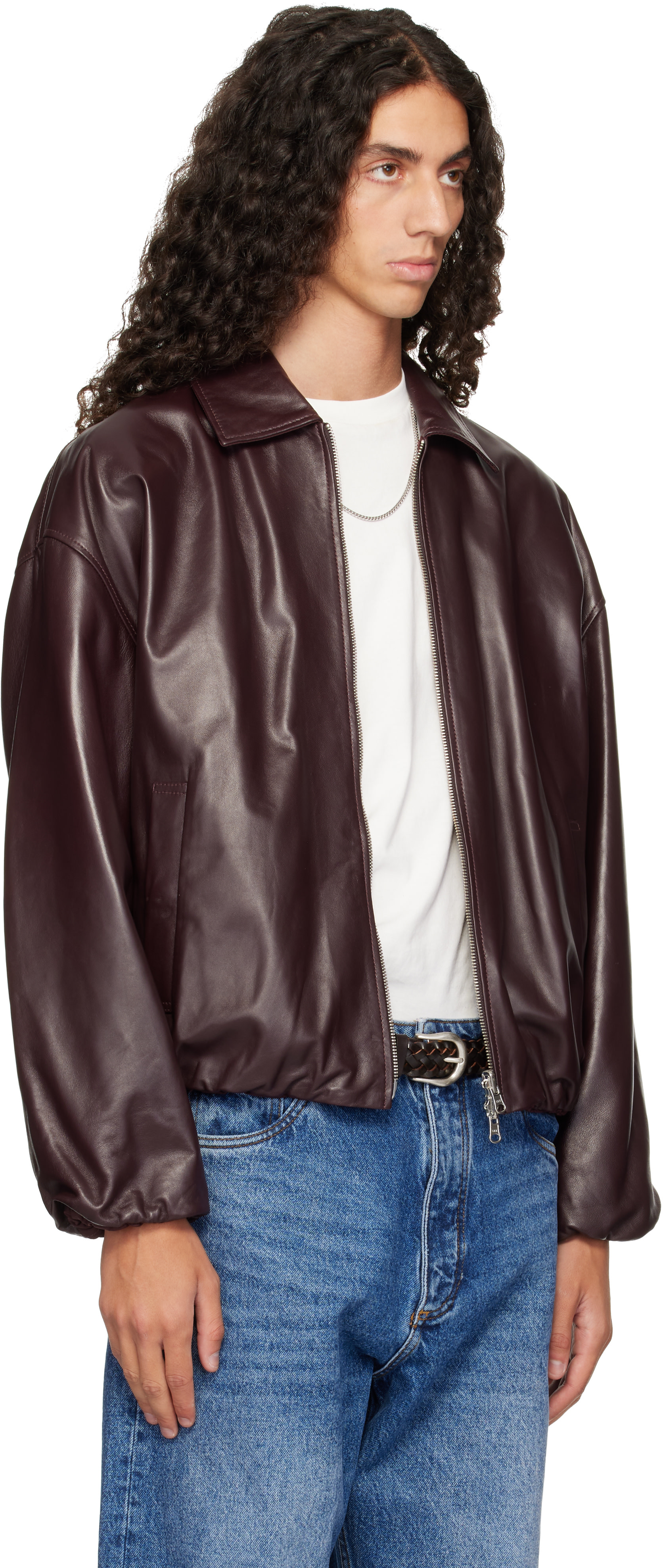 Arma - Brown Backett Reversible Leather Bomber Jacket