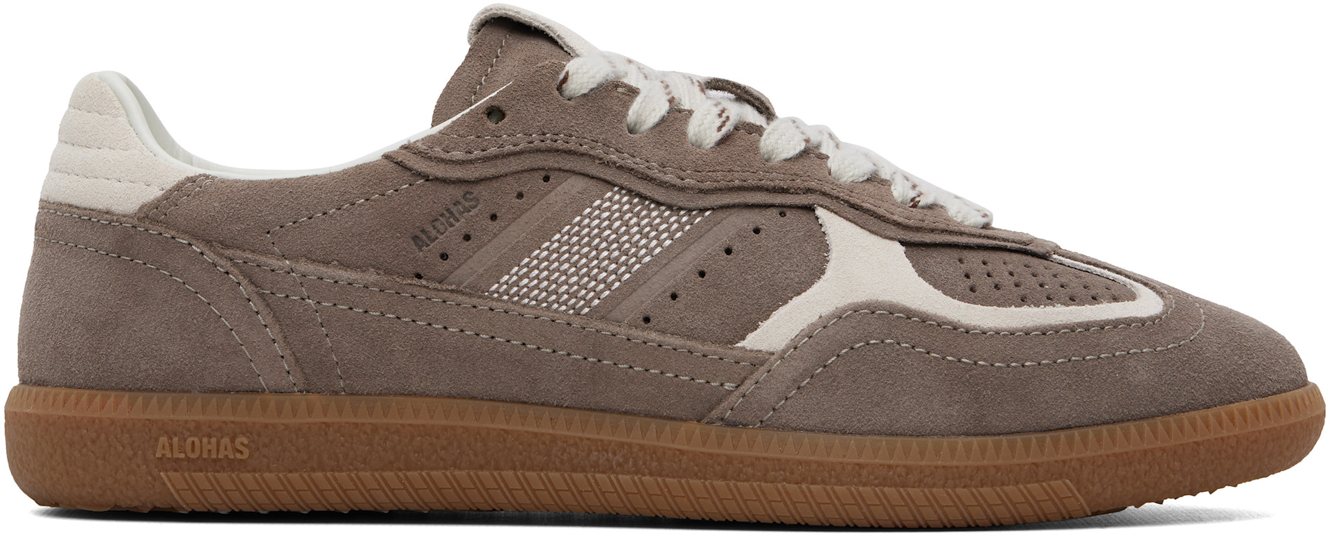 Alohas: Taupe Tb.490 Rife Suede Leather Sneakers | SSENSE