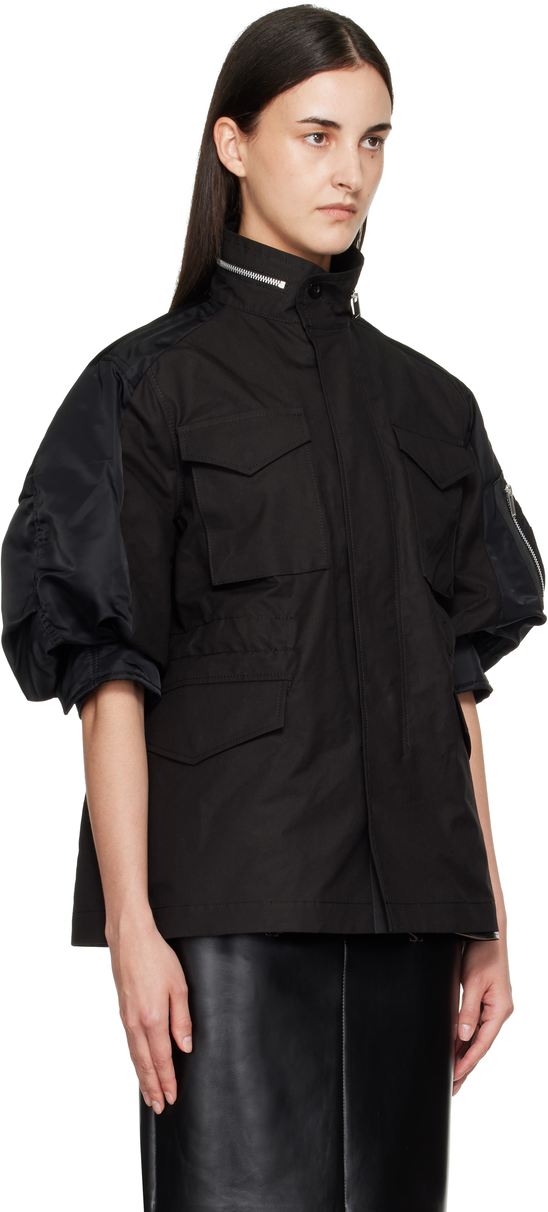 超美品‼️sacai 26ss M-65CottonWeatherJacket sacai: Black Cotton Weather Jacket | SSENSE