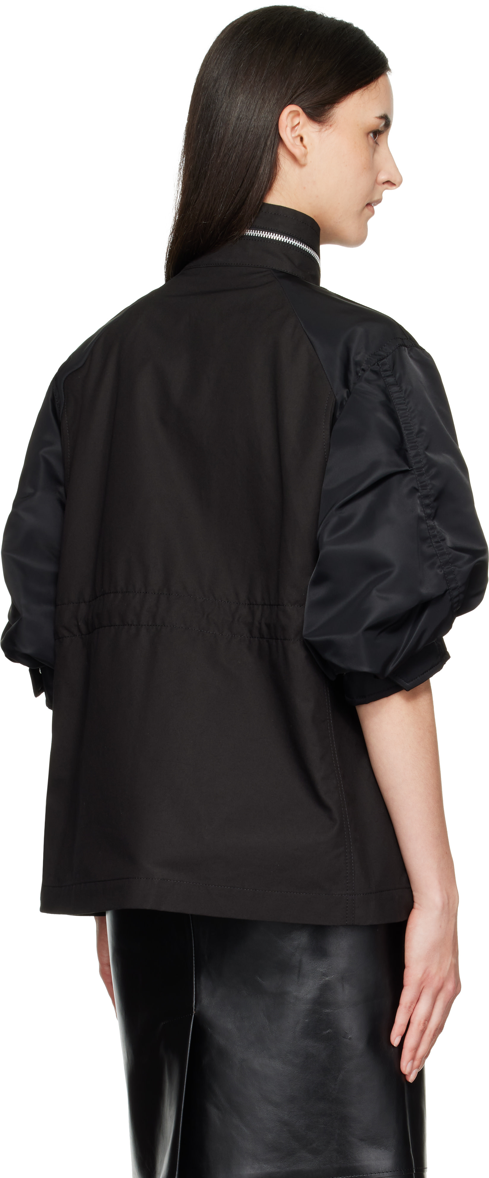 sacai: Black Cotton Weather Jacket | SSENSE
